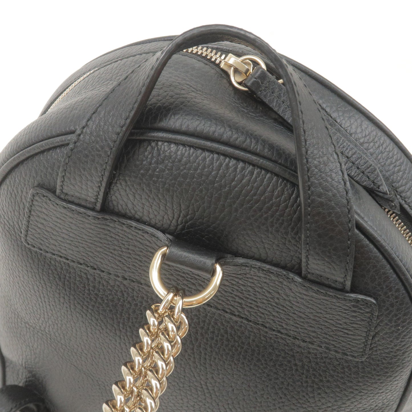 GUCCI SOHO Interlocking Leather Back Pack Ruck Sack Black 536192