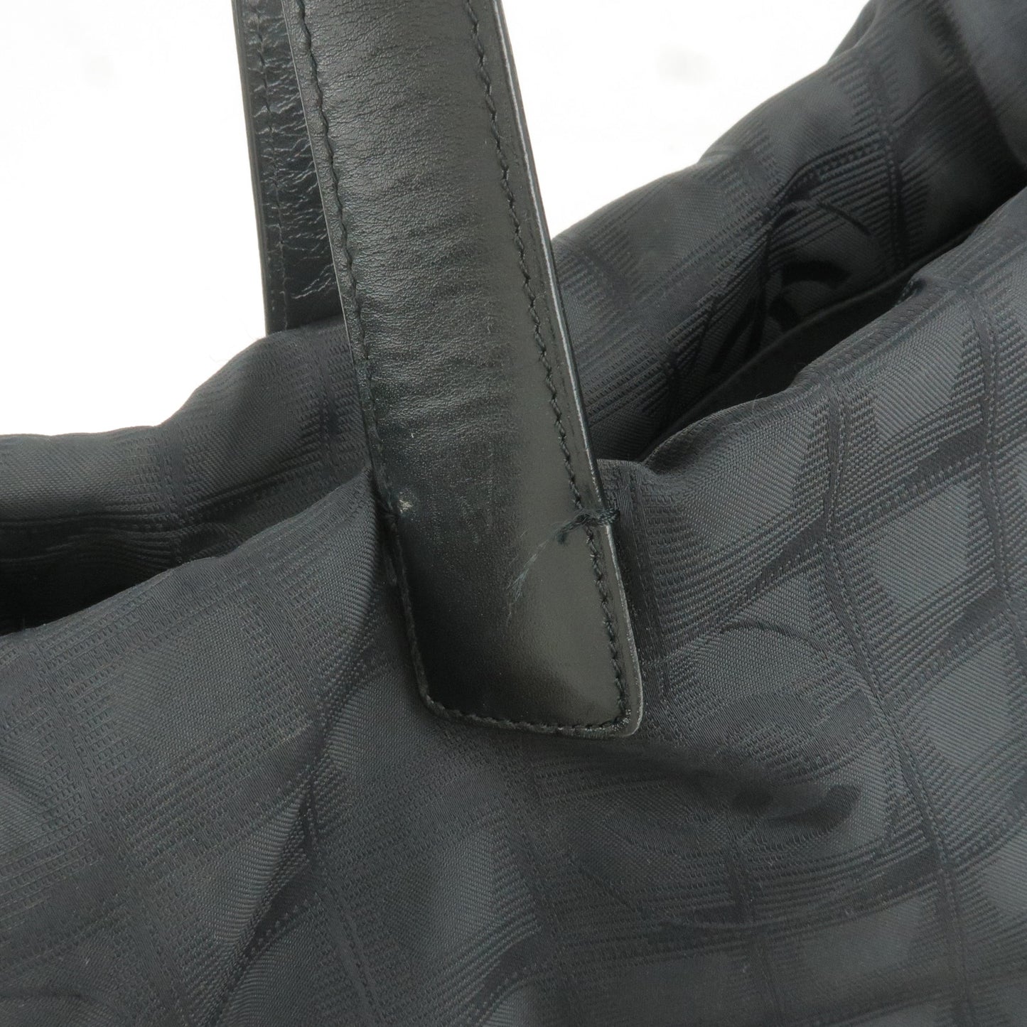CHANEL Travel Line Nylon Jacquard Leather Tote Bag Black A15991