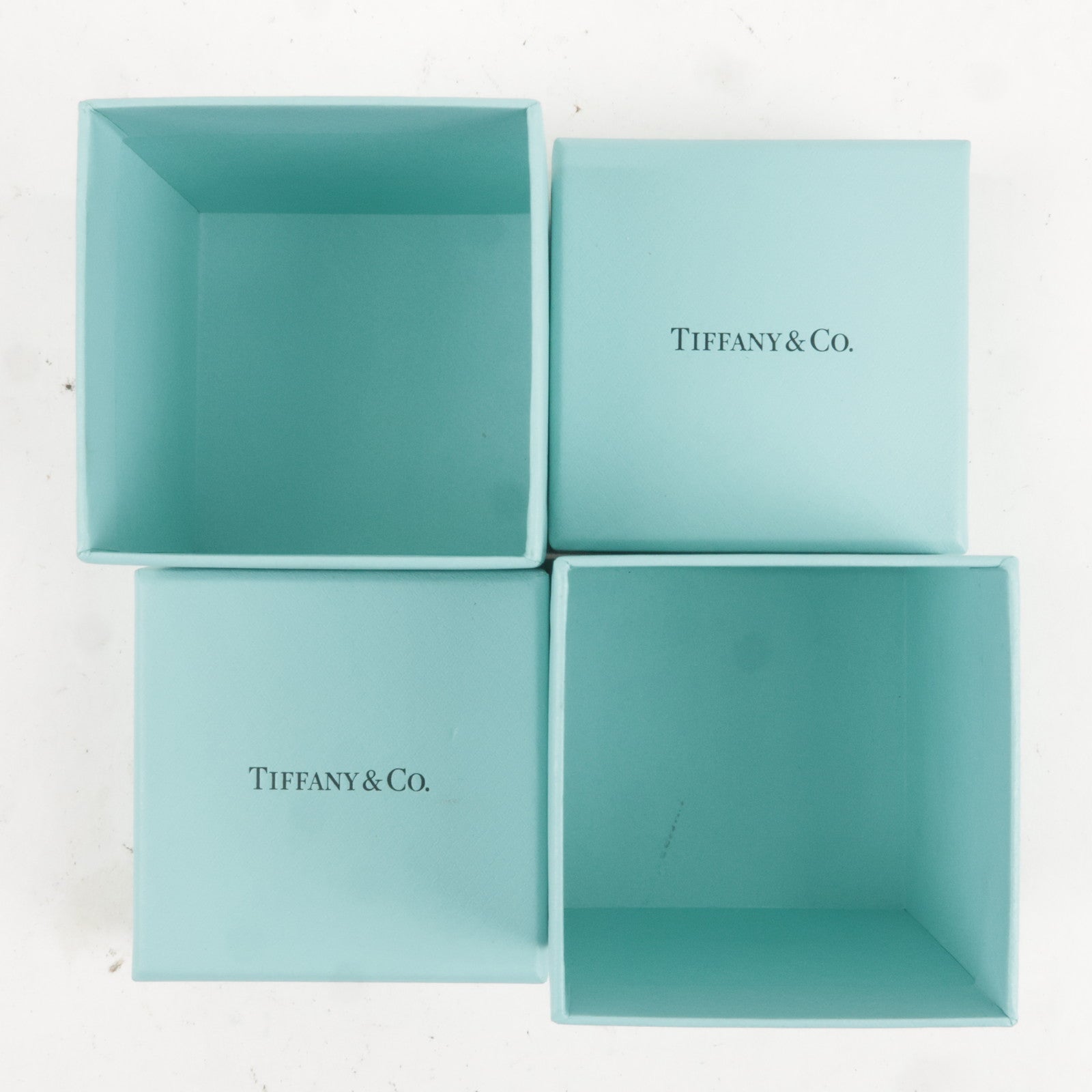 Tiffany&Co. Set of 4 Pair Ring Box Jewelry Box Tiffany Blue