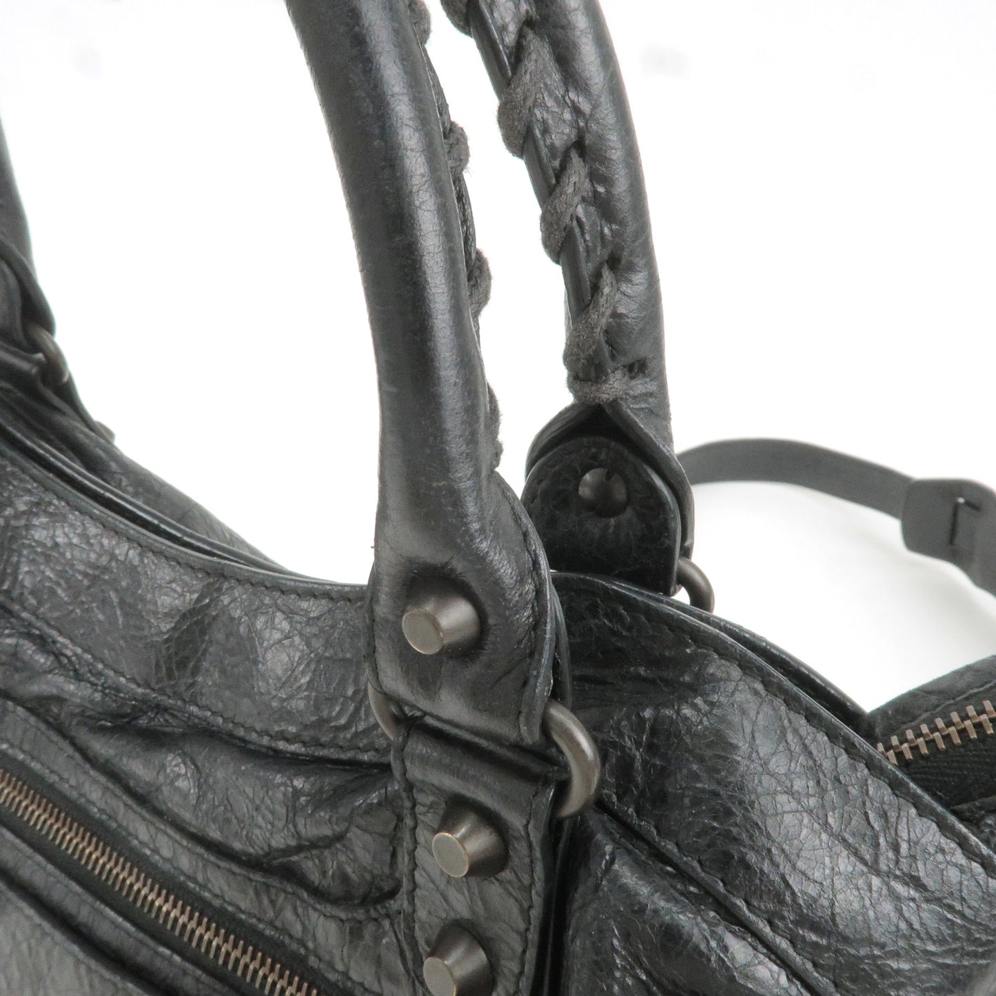 BALENCIAGA The Town Leather 2Way Hand Bag Black 240579
