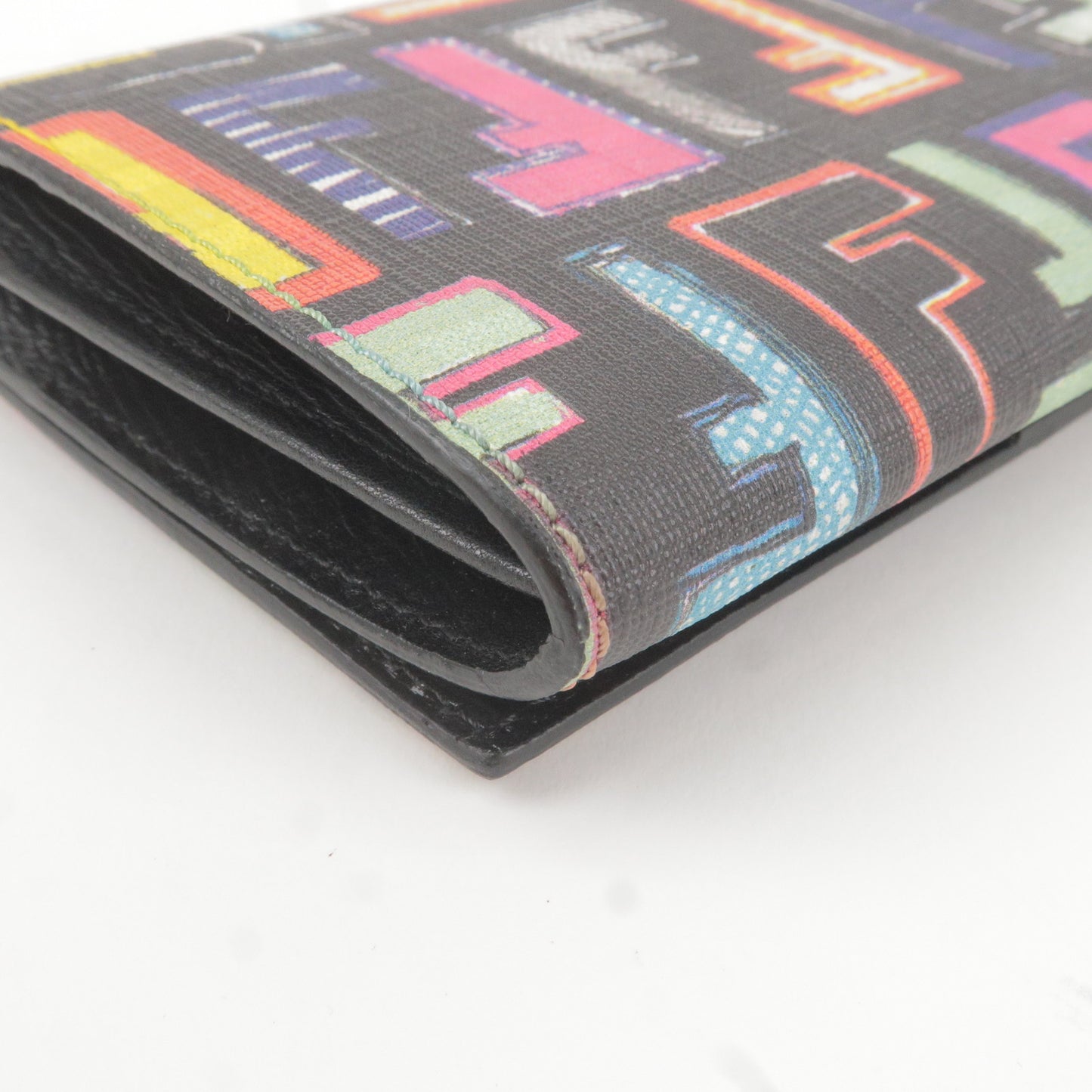 FENDI Zucca Print PVC Bi Fold Long Wallet Multicolor 8M0000