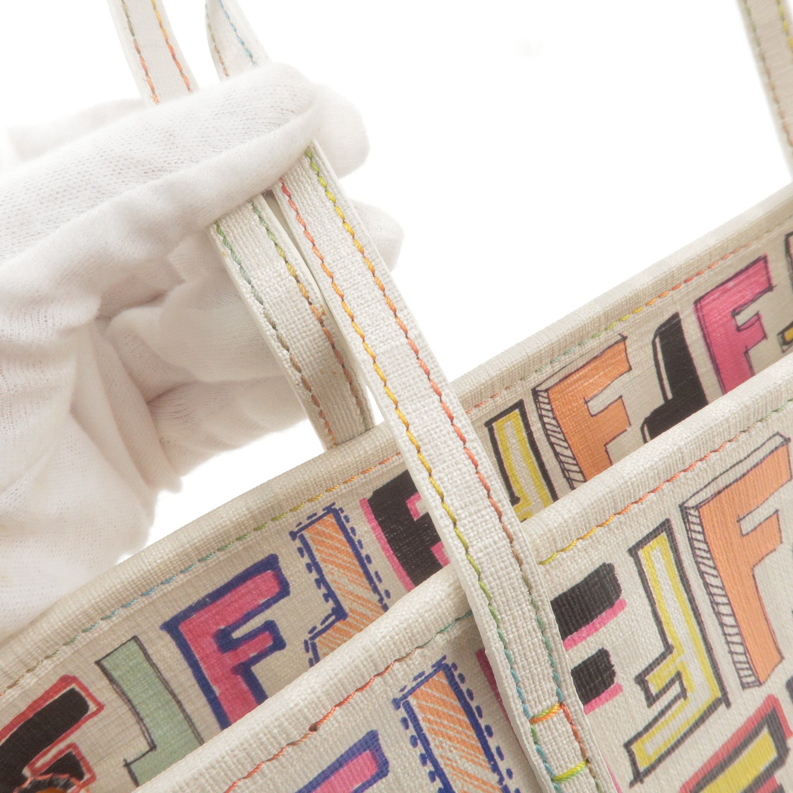 Zucca - Color - Bolso de mano Fendi en cuero gris metalizado