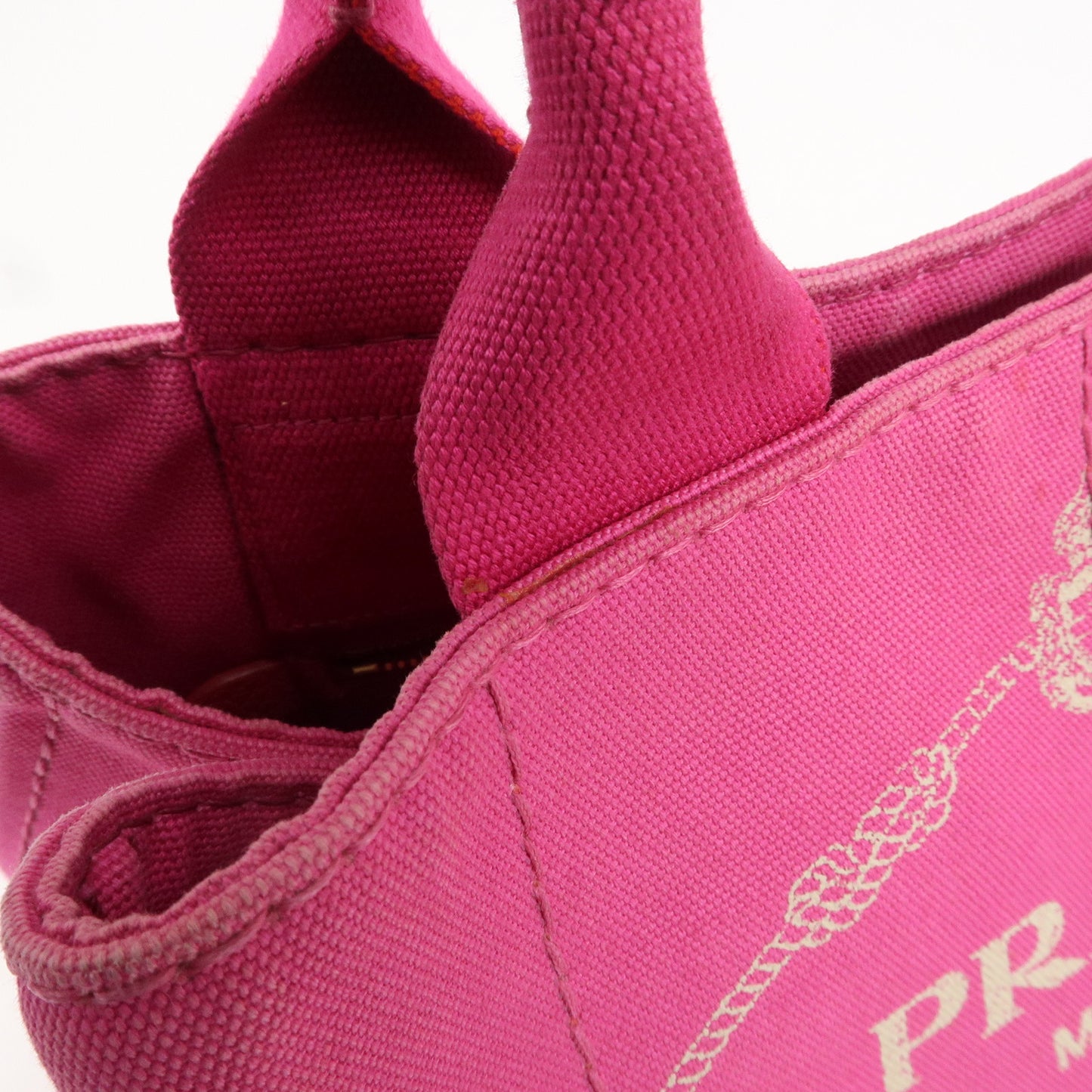 PRADA Canapa Canvas Tote Bag Hand Bag Pink BN1877