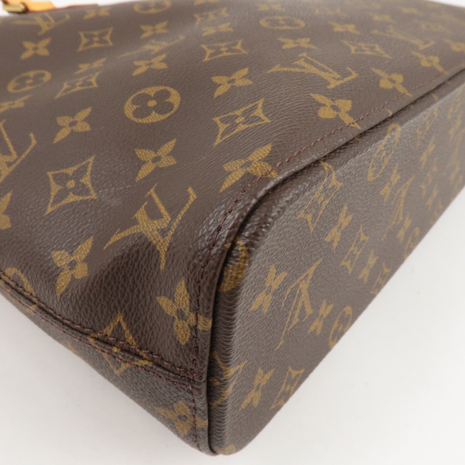 Authentic Louis Vuitton Luco Monogram Shoulder Tote Bag Brown
