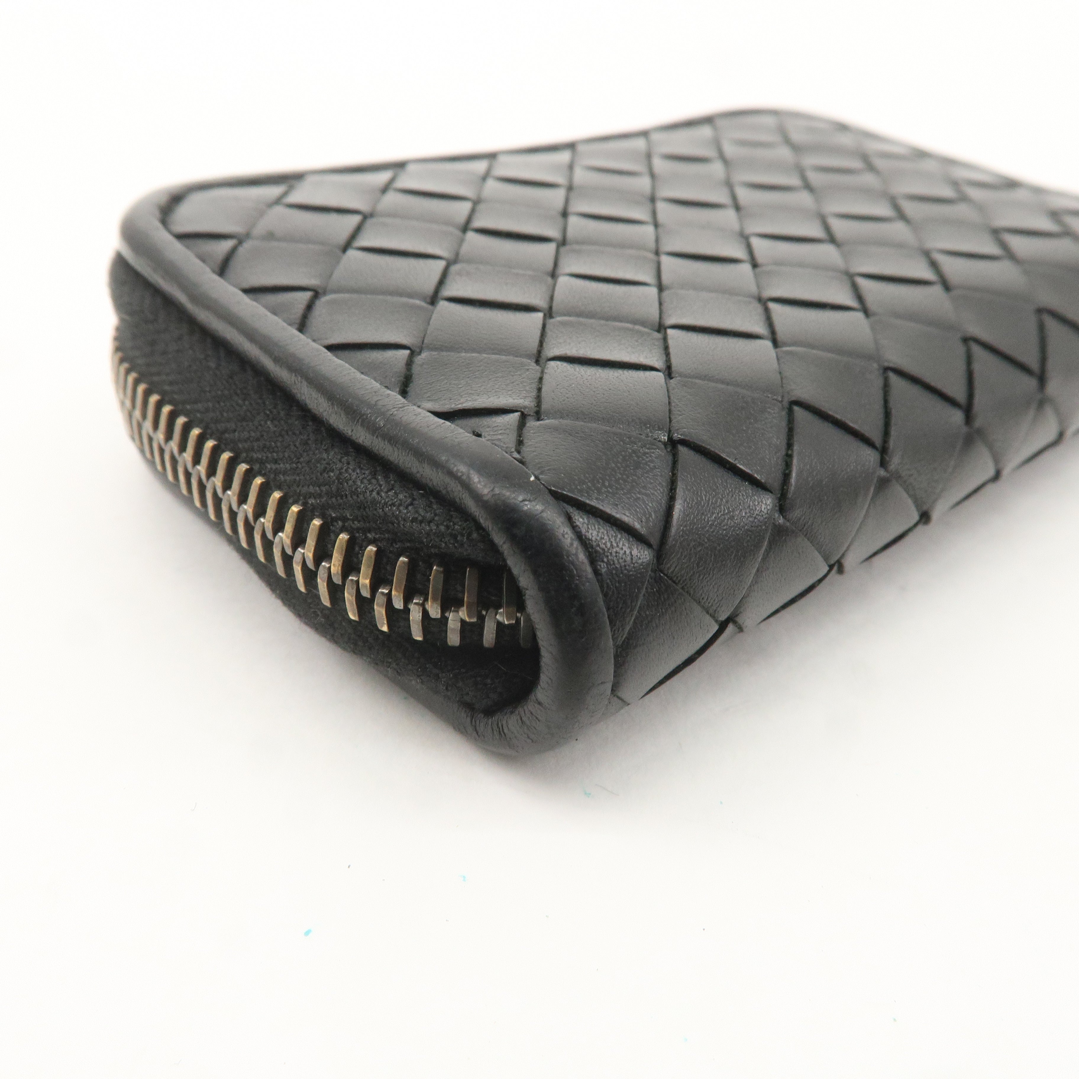 BOTTEGA VENETA Intrecciato Leather Coin Case Coin Purse Black