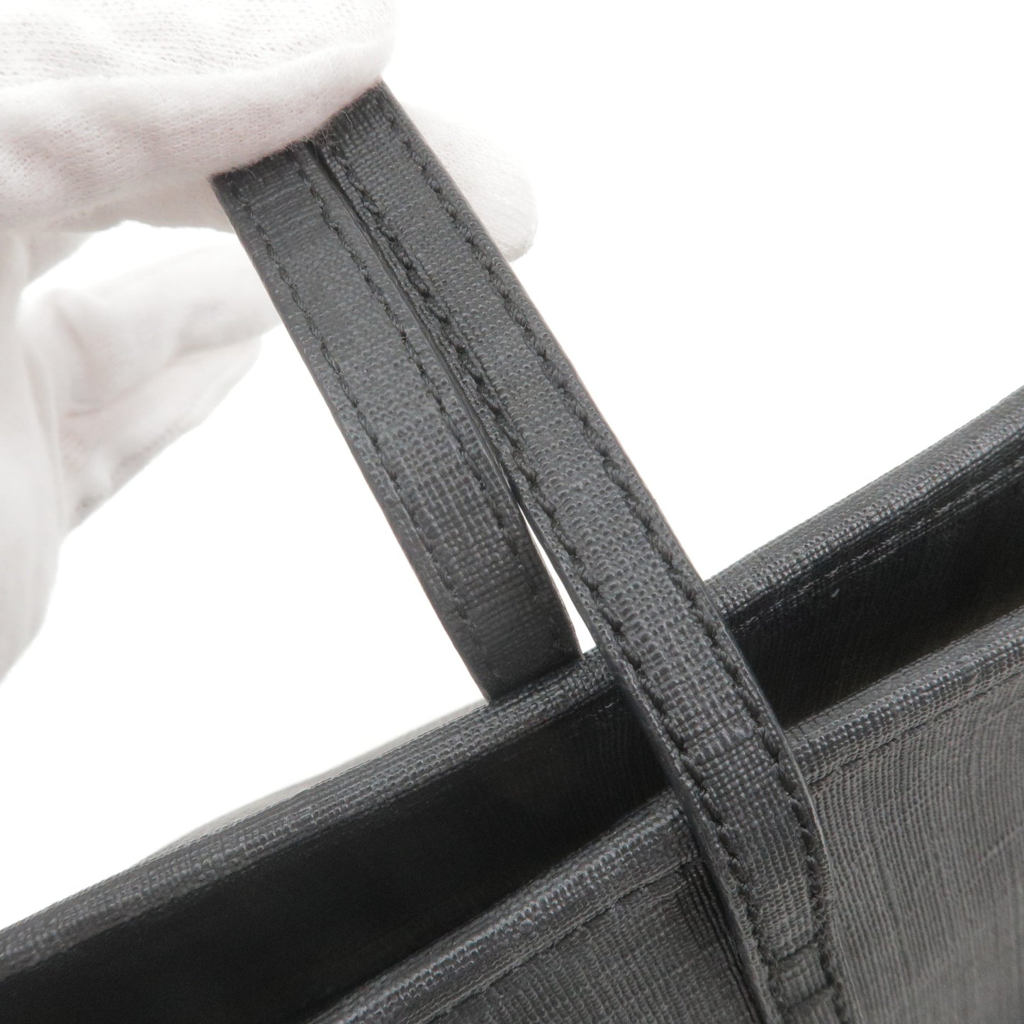 FENDI Zucca Logo Print PVC Tote Bag Hand Bag Black 8BH198