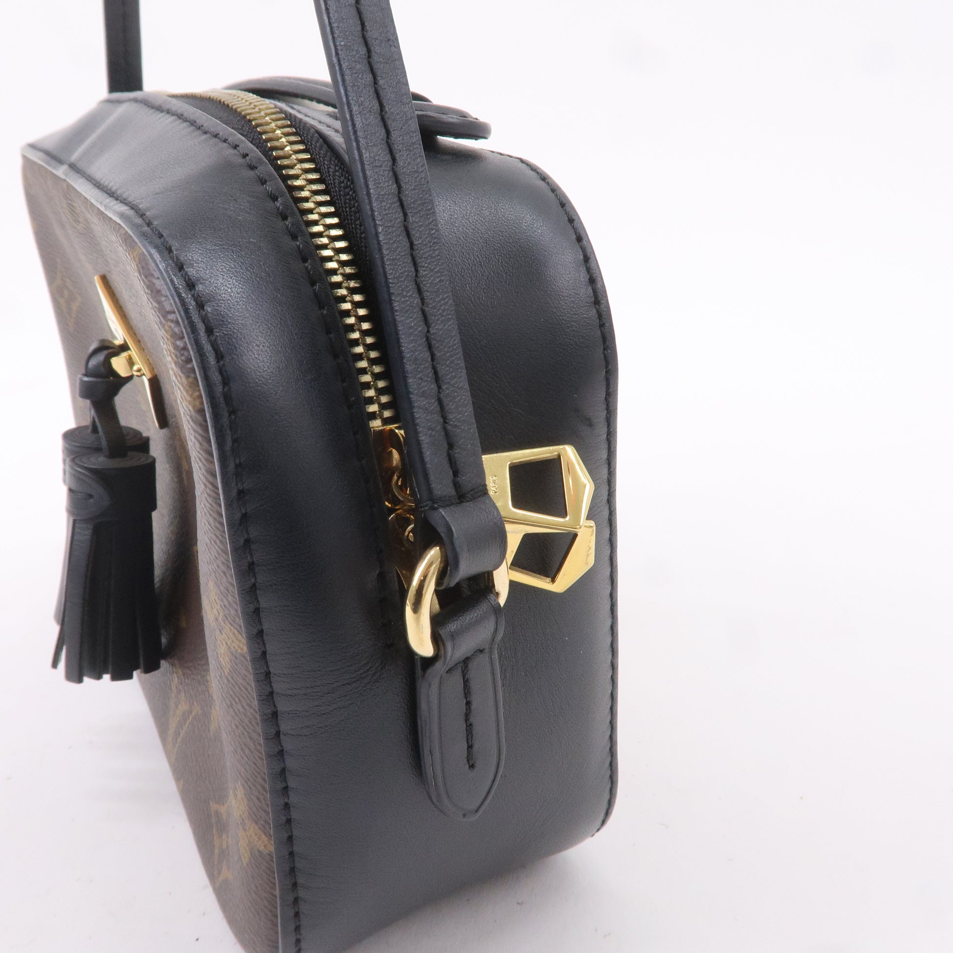 全新現貨Louis Vuitton saintonge lv m43555 新上市黑色拼老花流蘇相機包