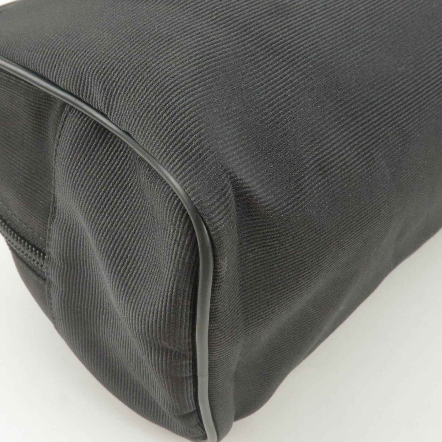 Fendi Logo Canvas Leather Second Pouch Black Beige