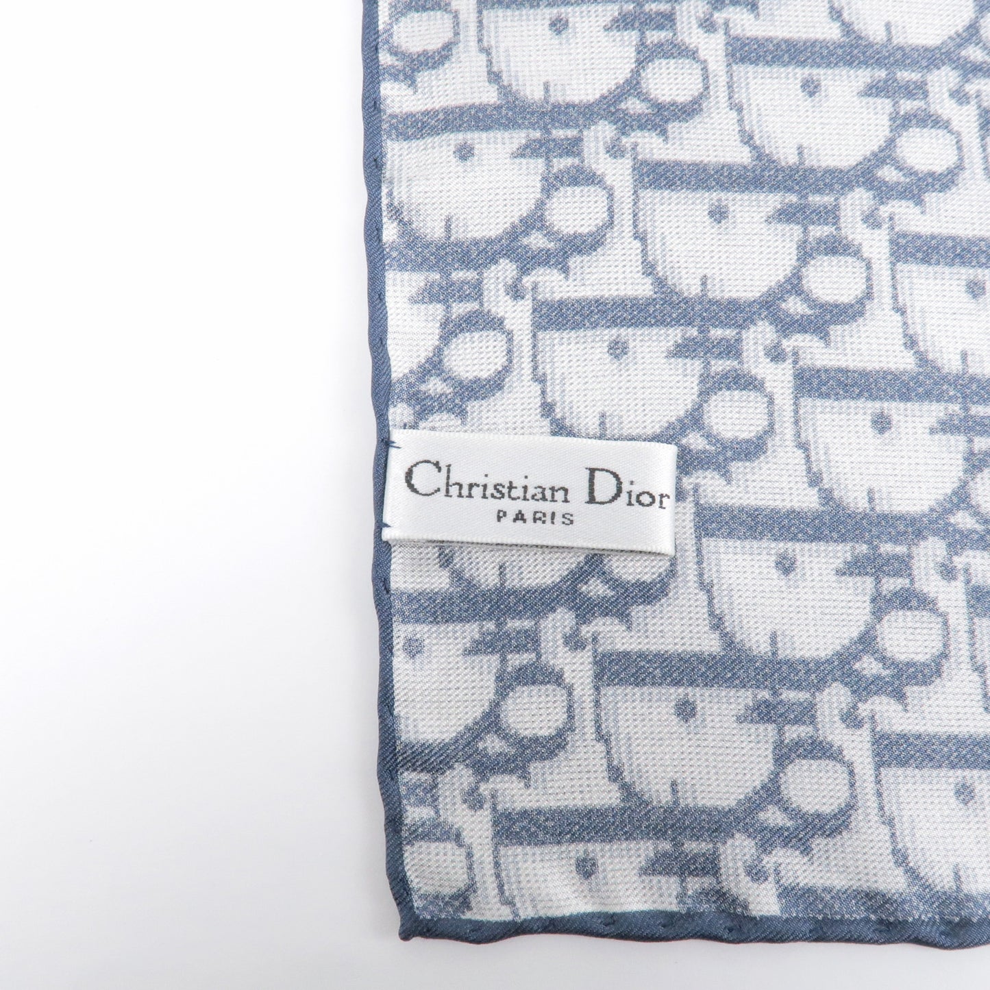 Christian Dior Trotter Logo Silk 100% Scarf Navy
