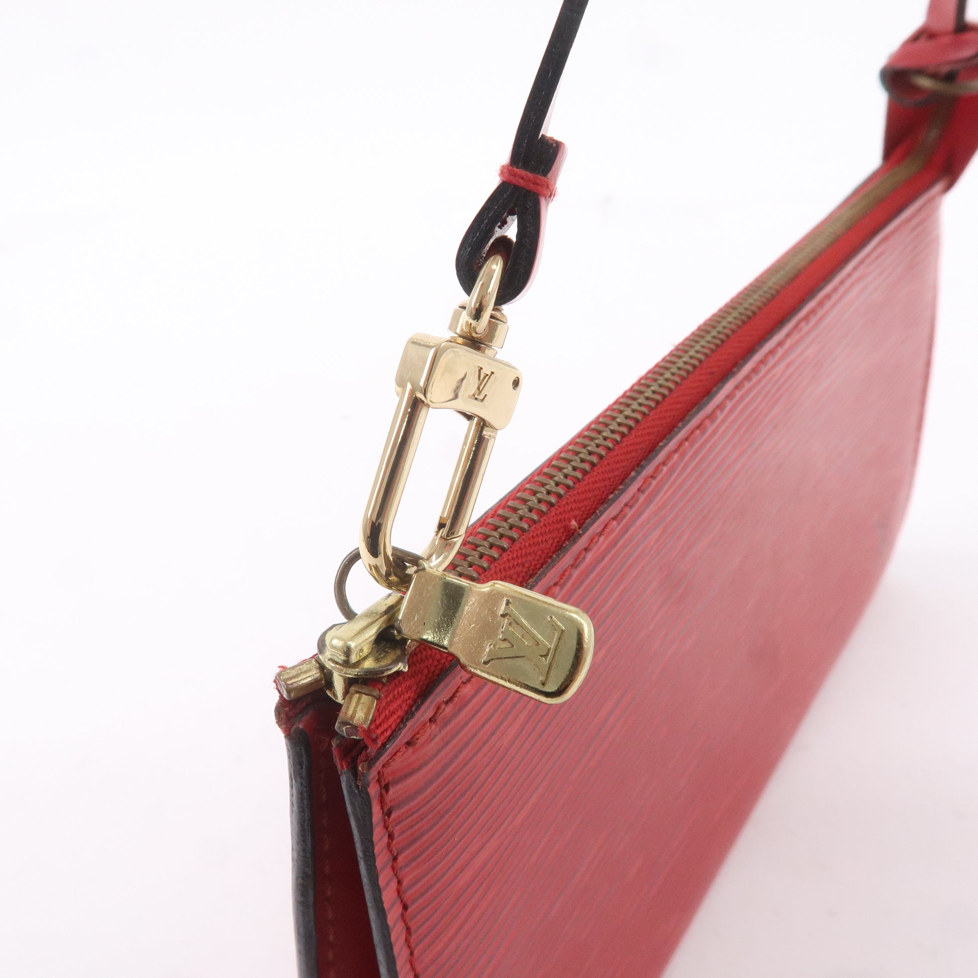 Louis Vuitton Pochette Accessoires Strap Leather Red