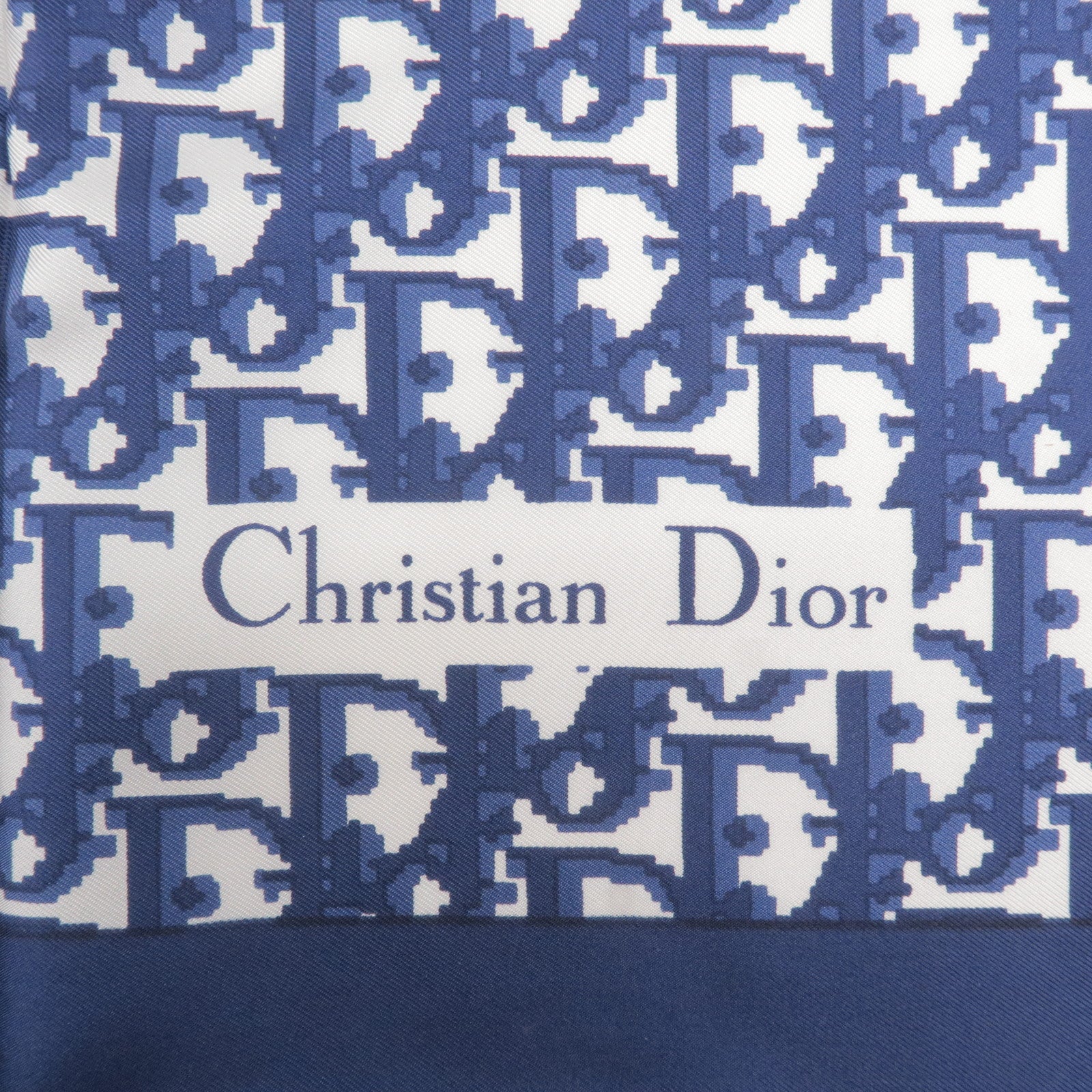 Christian-Dior-Silk-100%-Trotter-Logo-Scarf-Green