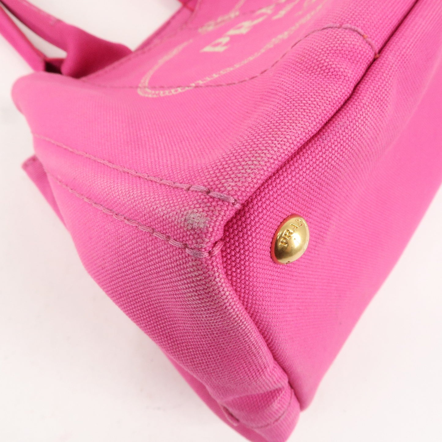 PRADA Canapa Canvas Tote Bag Hand Bag Pink BN1877