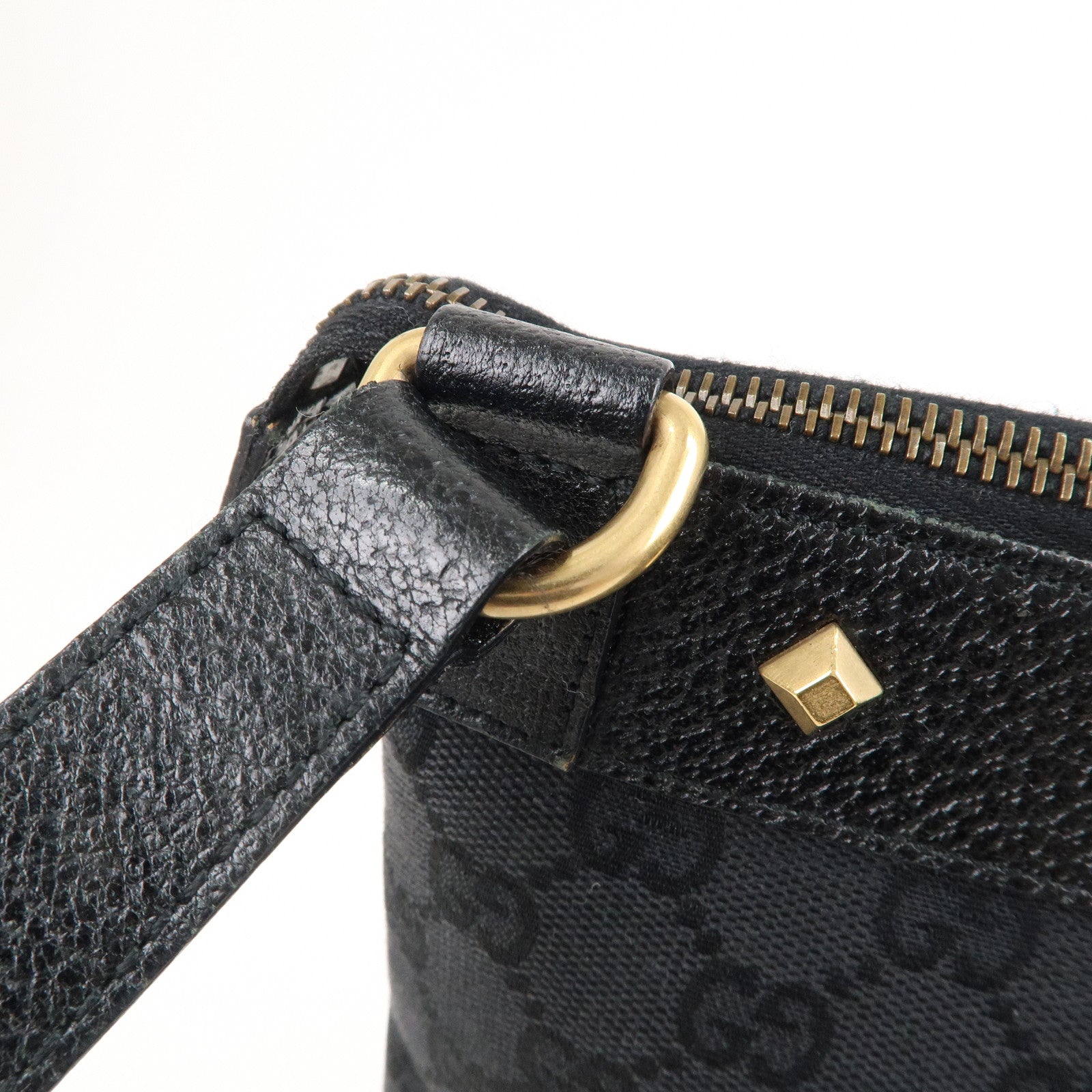 Gucci Black Monogram Canvas Pochette Shoulder Bag - Gucci