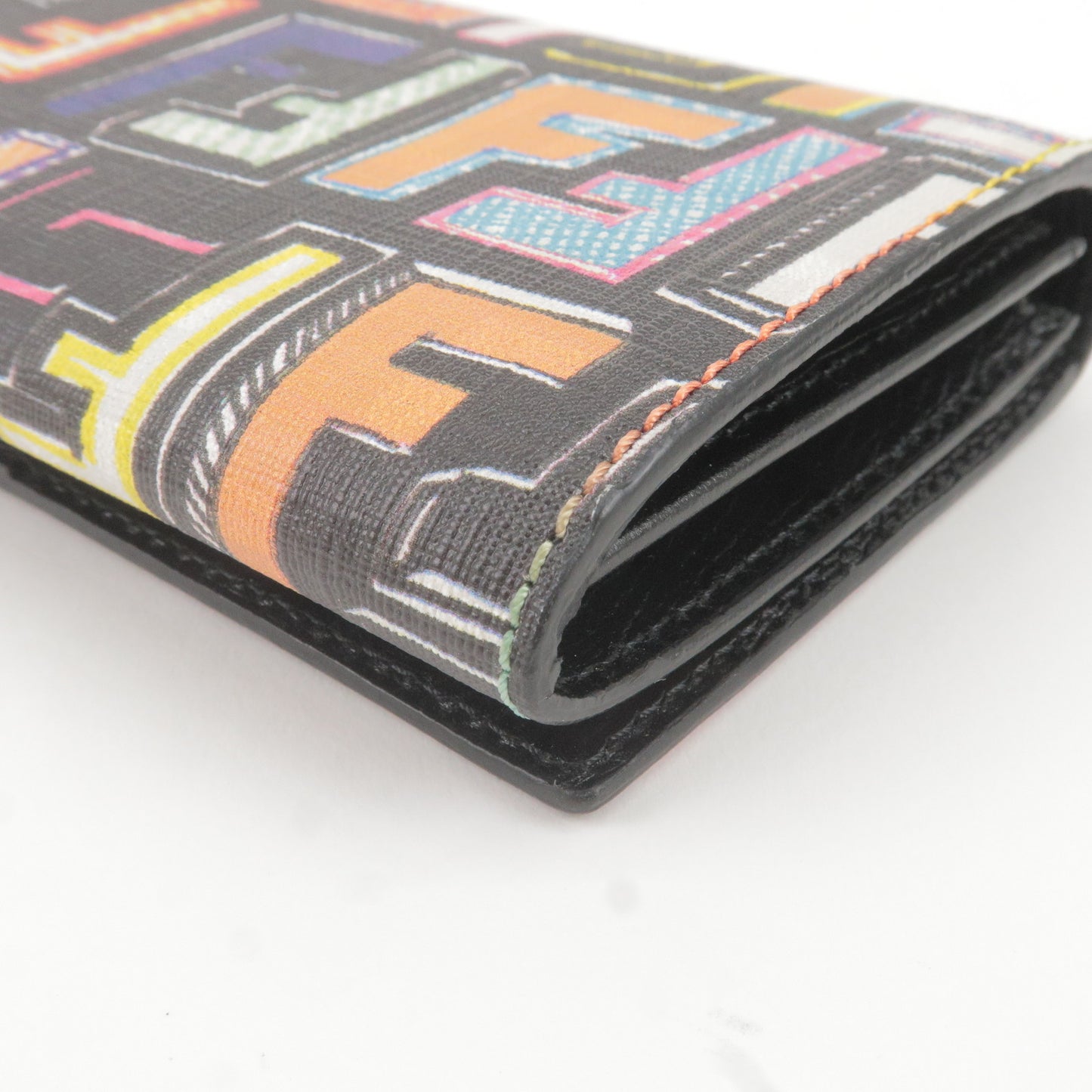 FENDI Zucca Print PVC Bi Fold Long Wallet Multicolor 8M0000