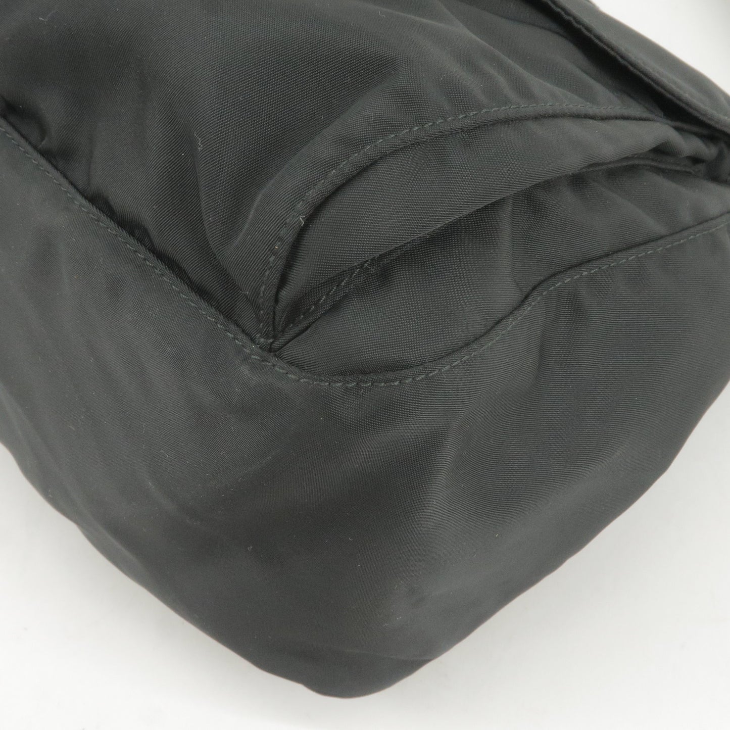 PRADA Logo Nylon Leather Shoulder Bag Crossbody Bag Black BT1738