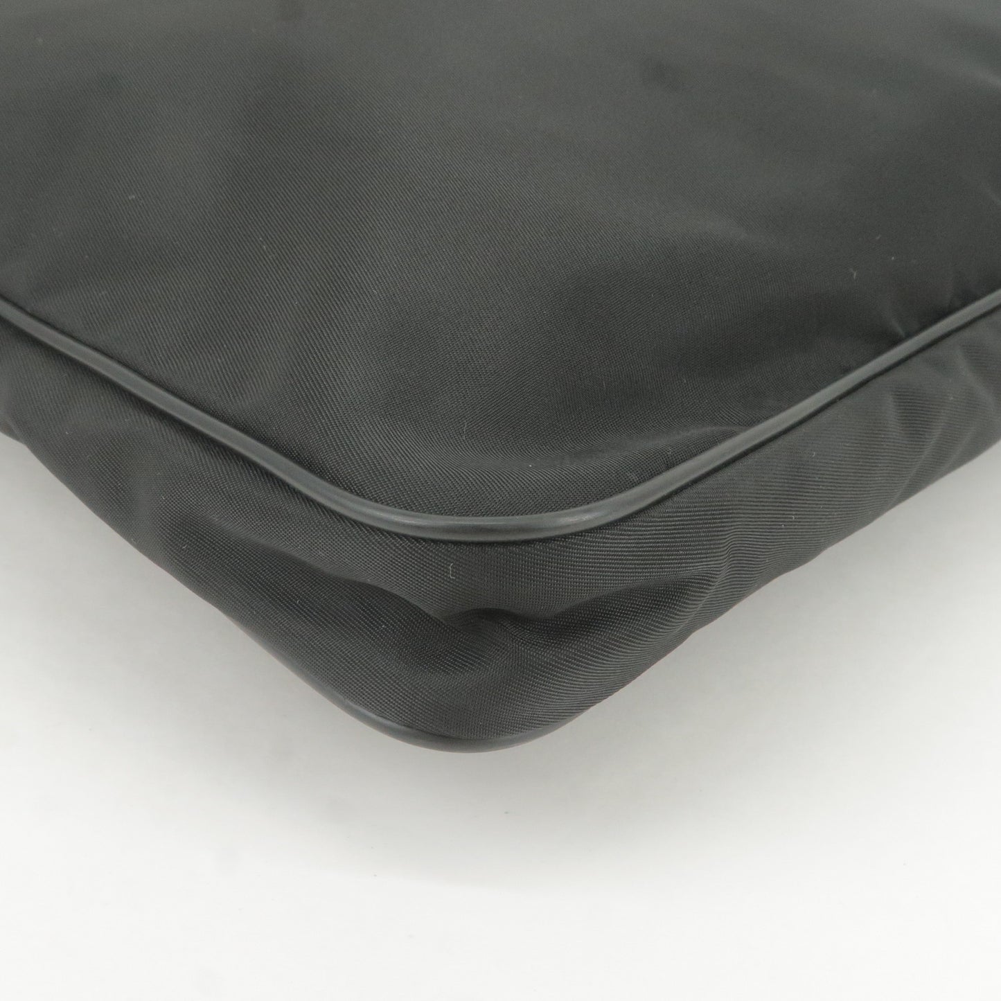 PRADA Logo Nylon Leather Shoulder Bag NERO Black VA0338