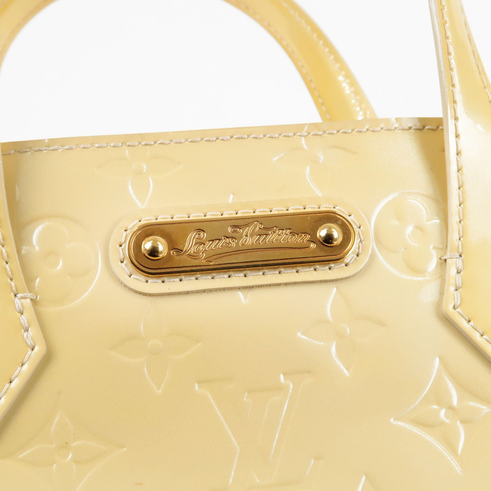 Louis Vuitton Handbag Wilshire Pm Yellow Green Monogram Vernis