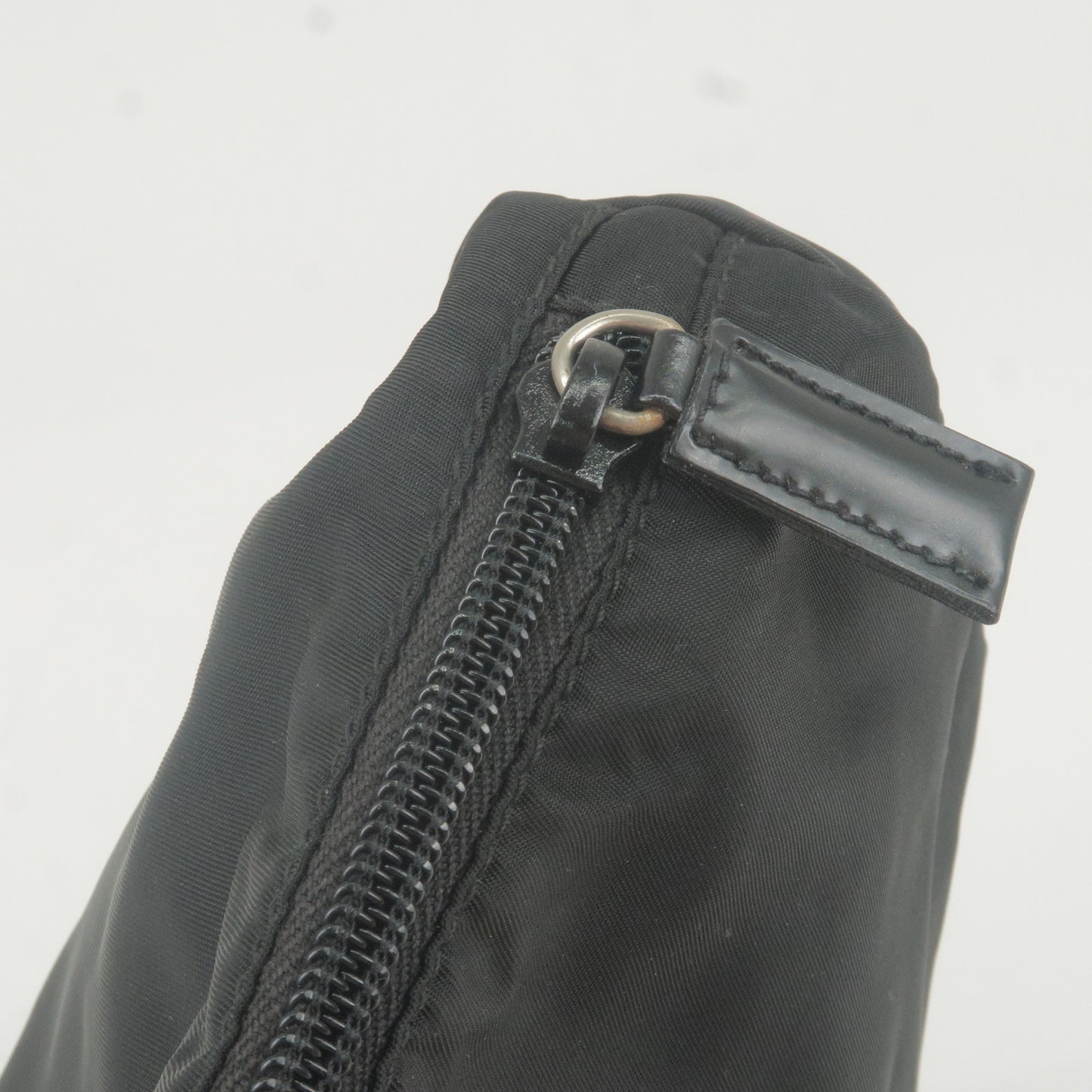 PRADA Logo Nylon Leather Set of 2 Mini Pouch NERO Black