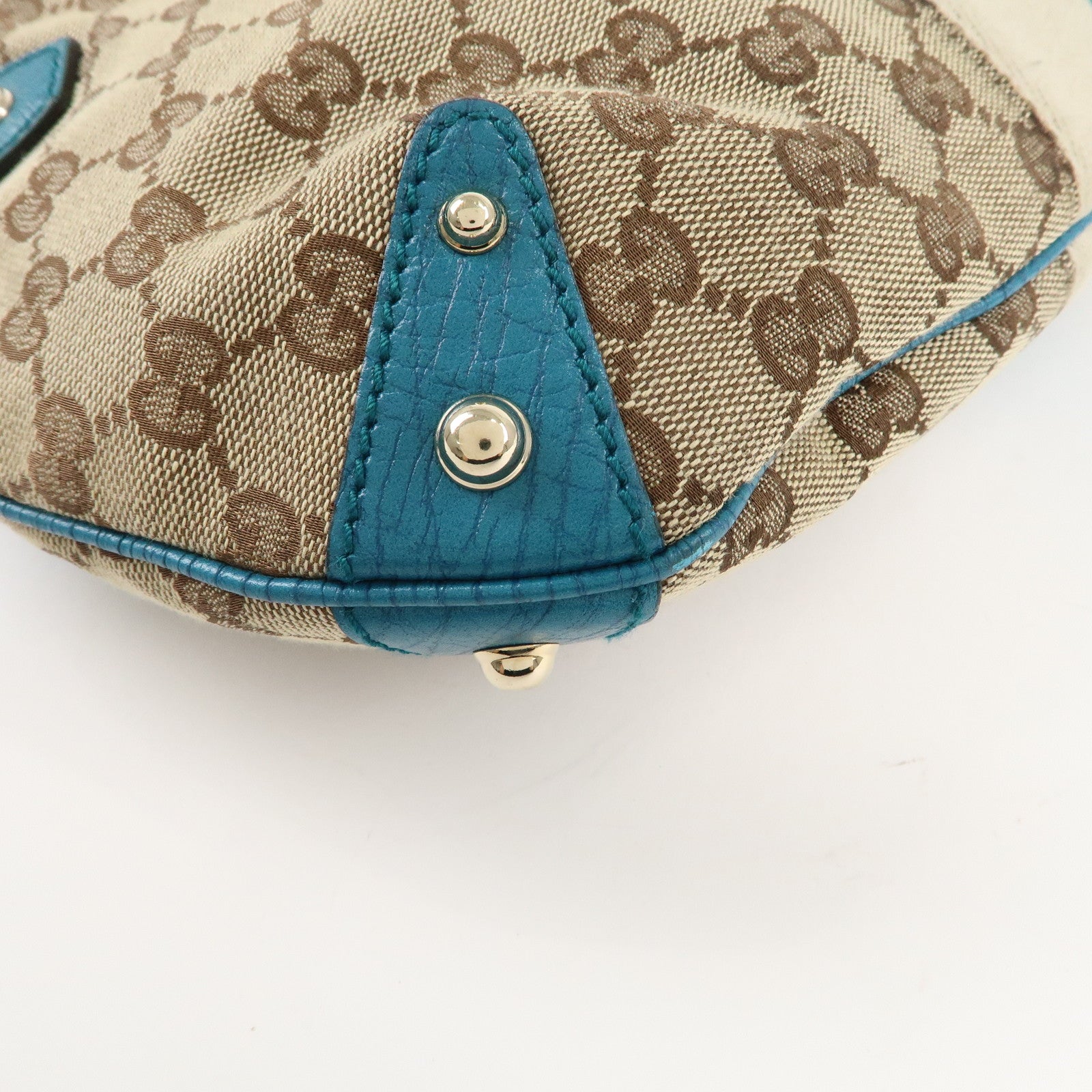 GUCCI Horsebit Sherry GG Canvas Leather Shoulder Bag 131026