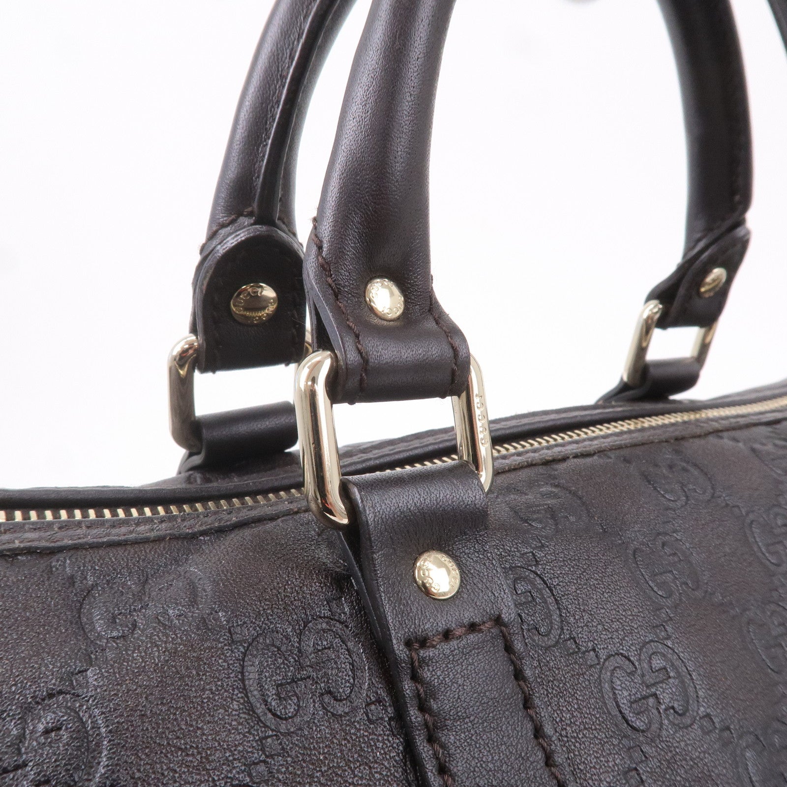 Medium Boston Bag Black Guccissima Leather