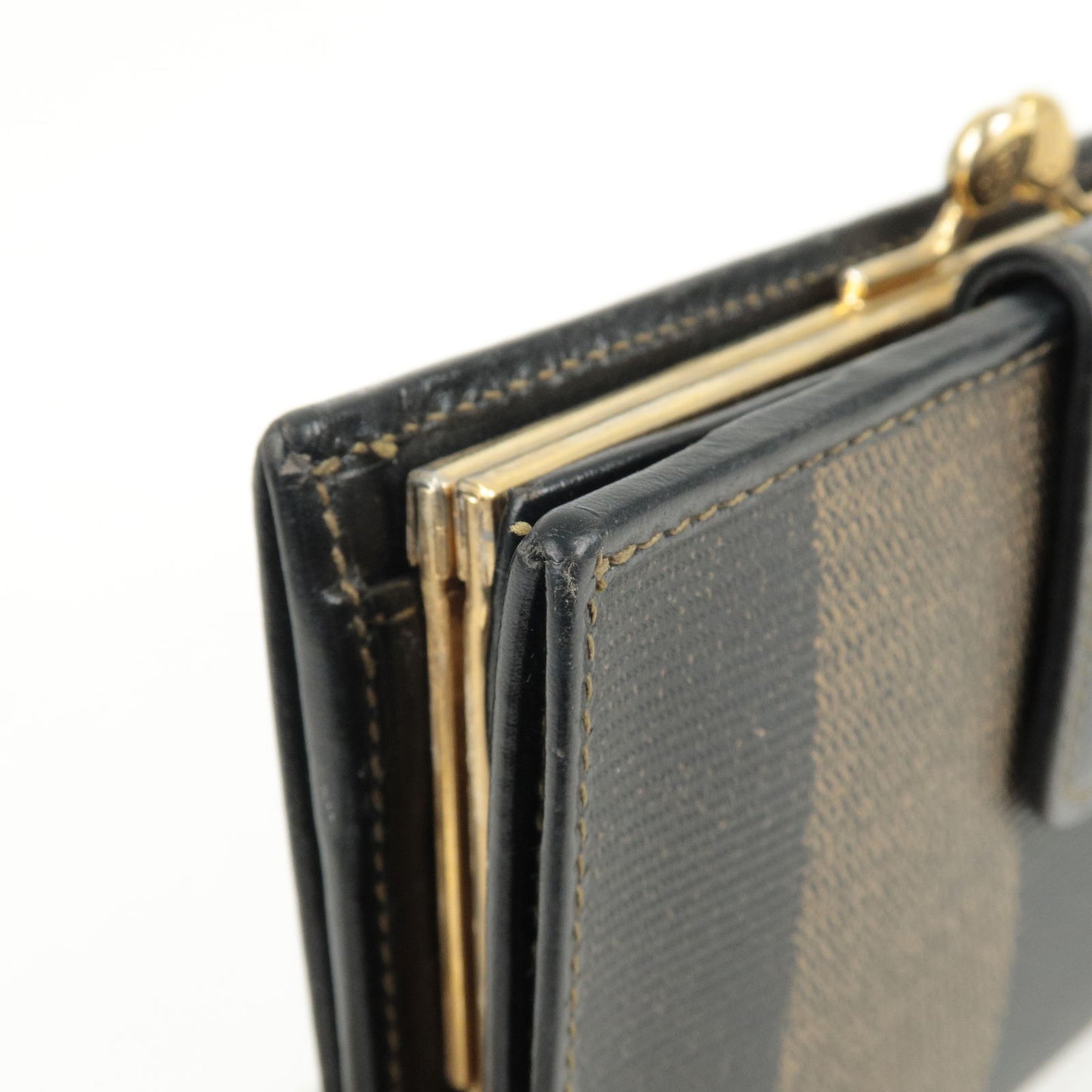 FENDI-Pequin-PVC-Leather-Kiss-Lock-Wallet-Khaki-Black-01692 –  dct-ep_vintage luxury Store