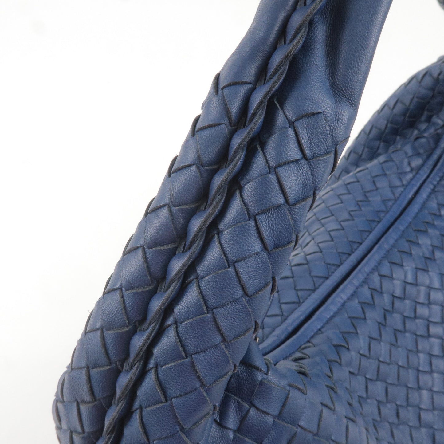 BOTTEGA VENETA Intrecciato Leather Shoulder Bag Blue 115654