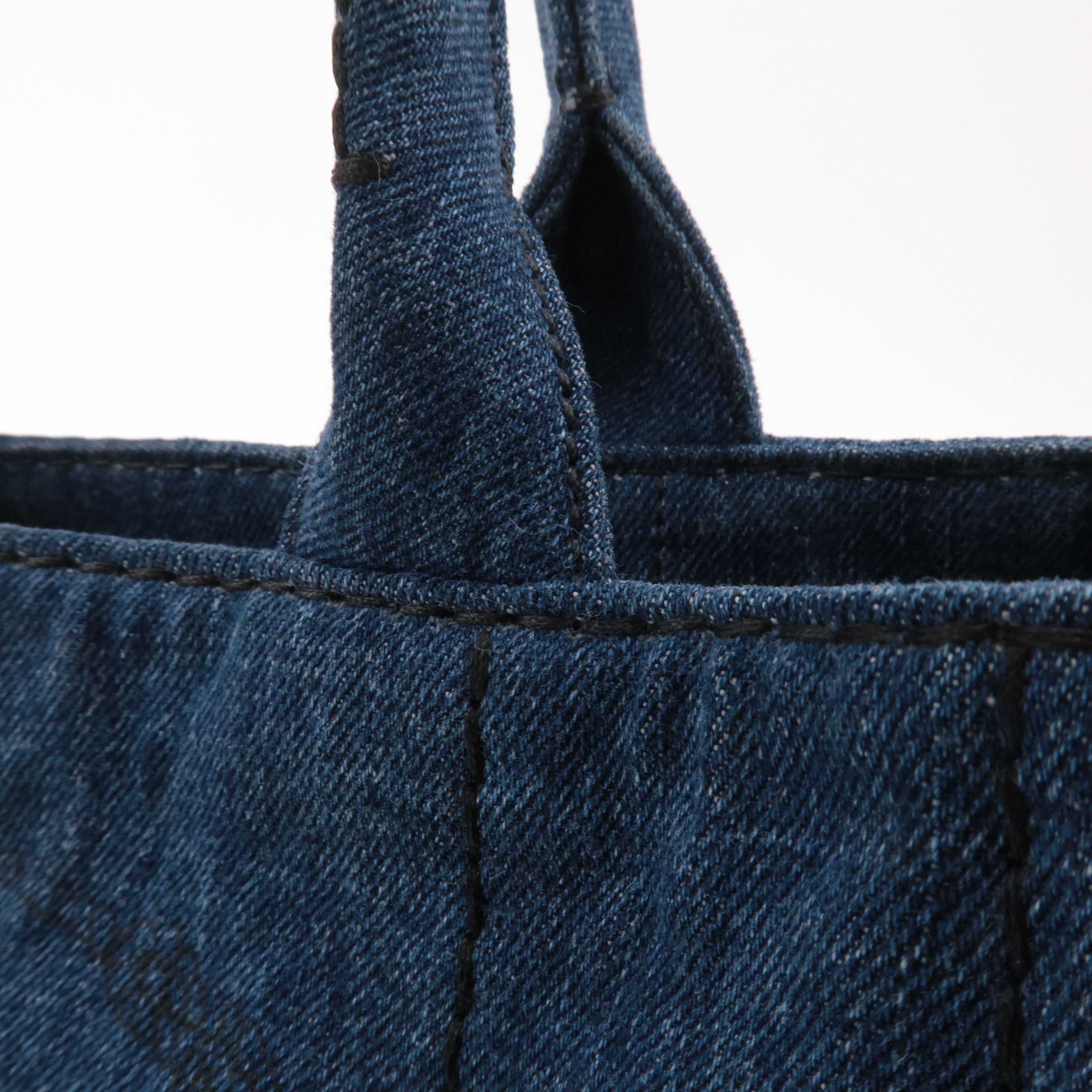 PRADA-Denim-Canapa-Mini-Canvas-2Way-Tote-Bag-Hand-Bag-Navy-1BG439