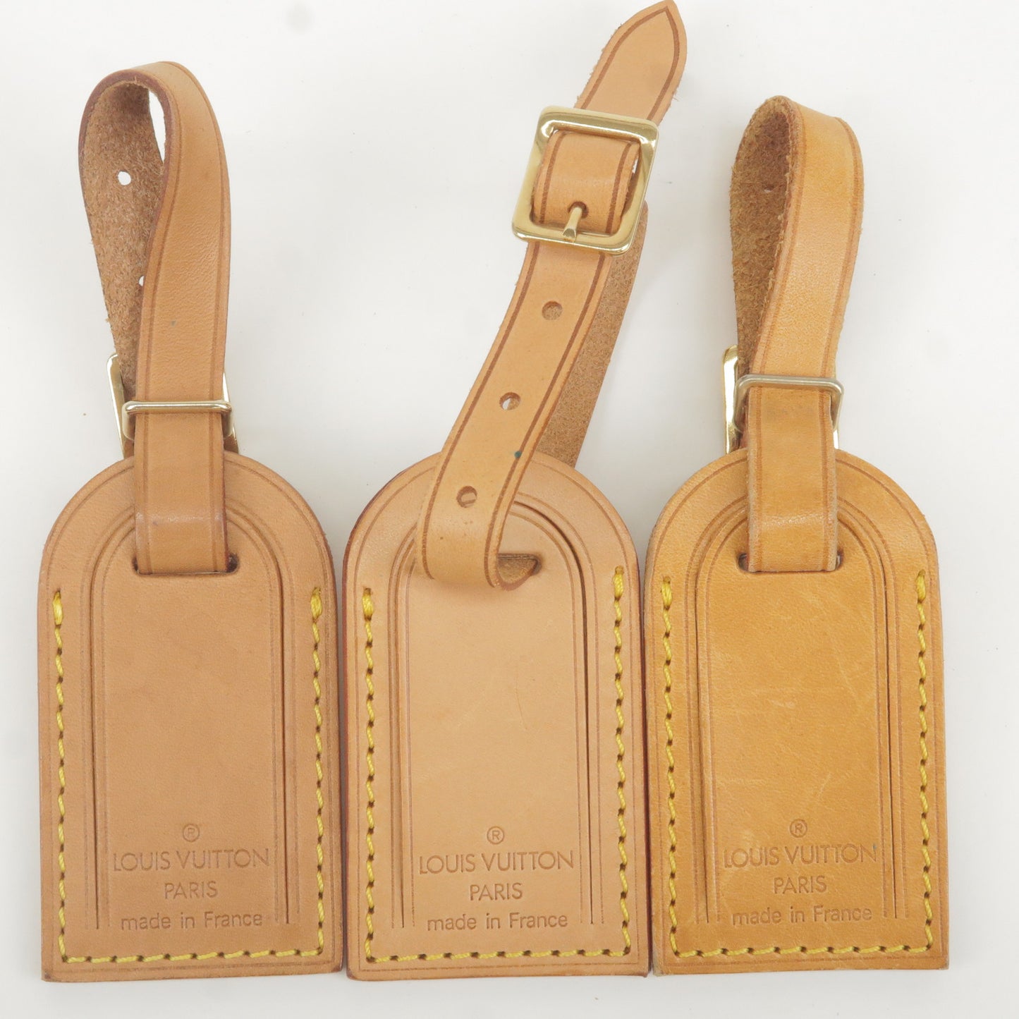Louis Vuitton Set of 20 Name Tag Set Leather Beige