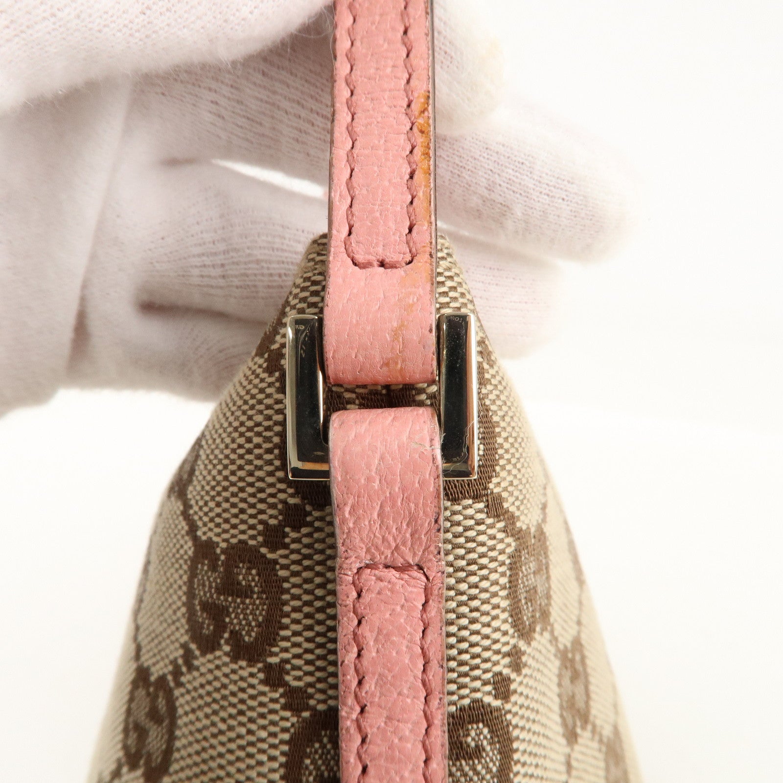 GUCCI-Boat-Bag-GG-Canvas-Leather-Hand-Bag-Pouch-Beige-Pink-07198 –  dct-ep_vintage luxury Store