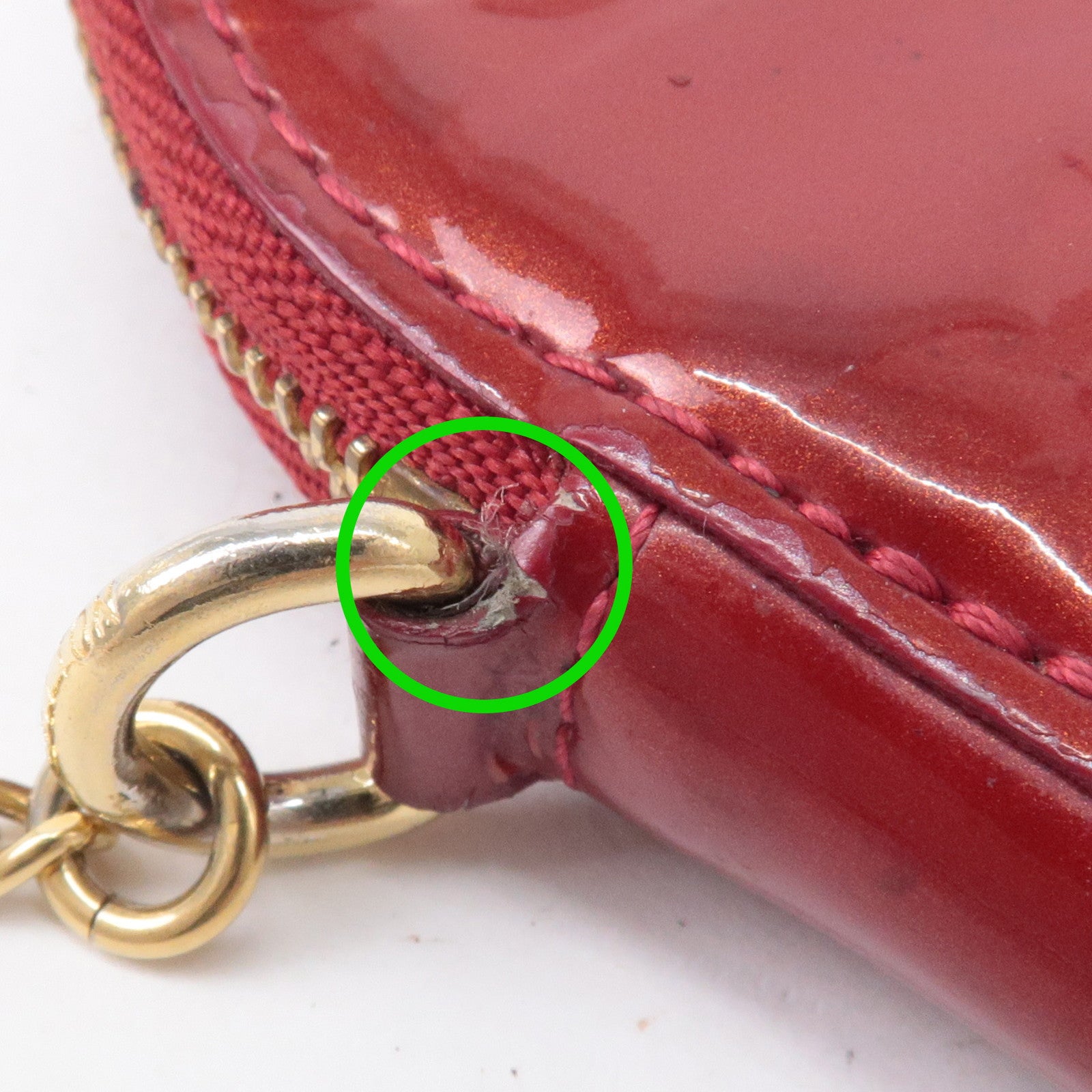 Louis Vuitton pink vernis leather keychain coin purse, Luxury
