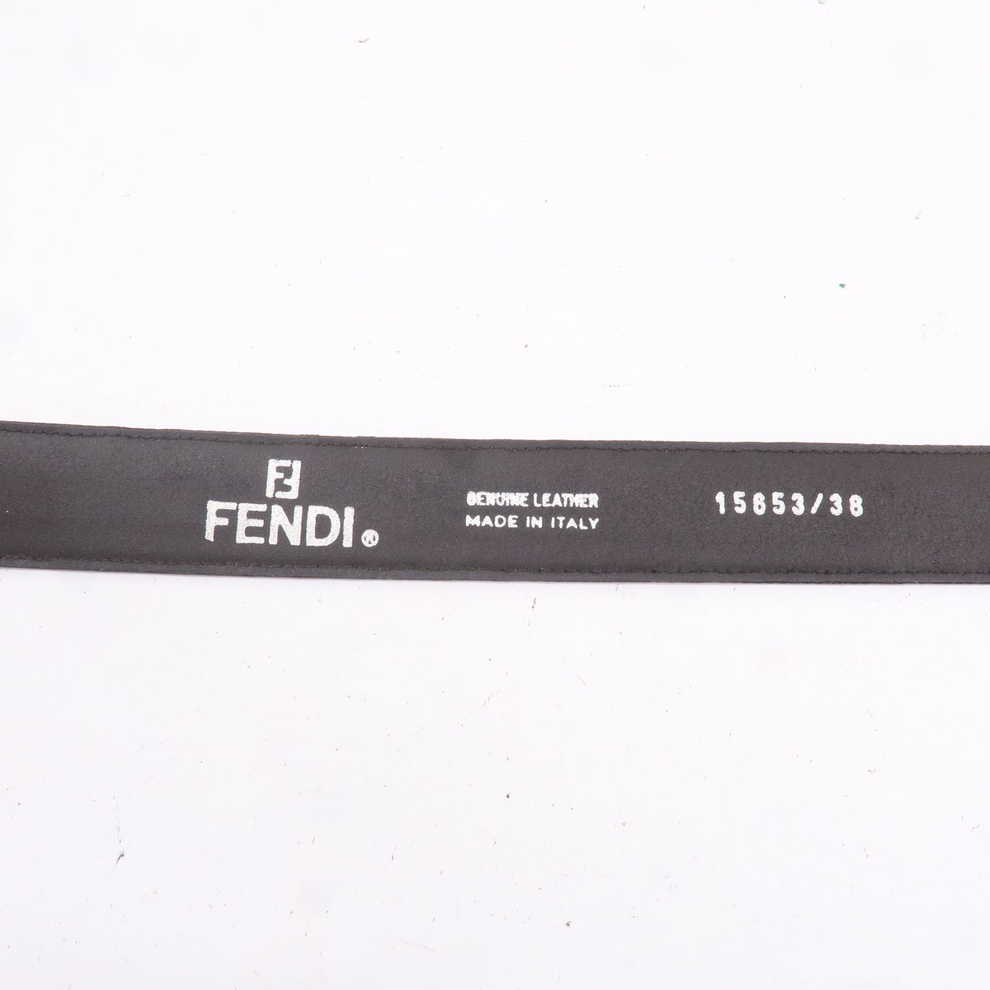 FENDI Zucca Canvas Leather Belt 38 Brwon Black 15653