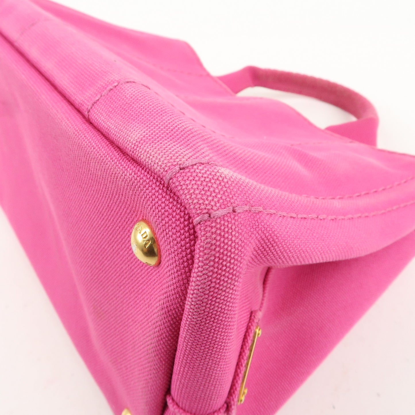 PRADA Canapa Mini Canvas Tote Bag Hand Bag Pink BN2439