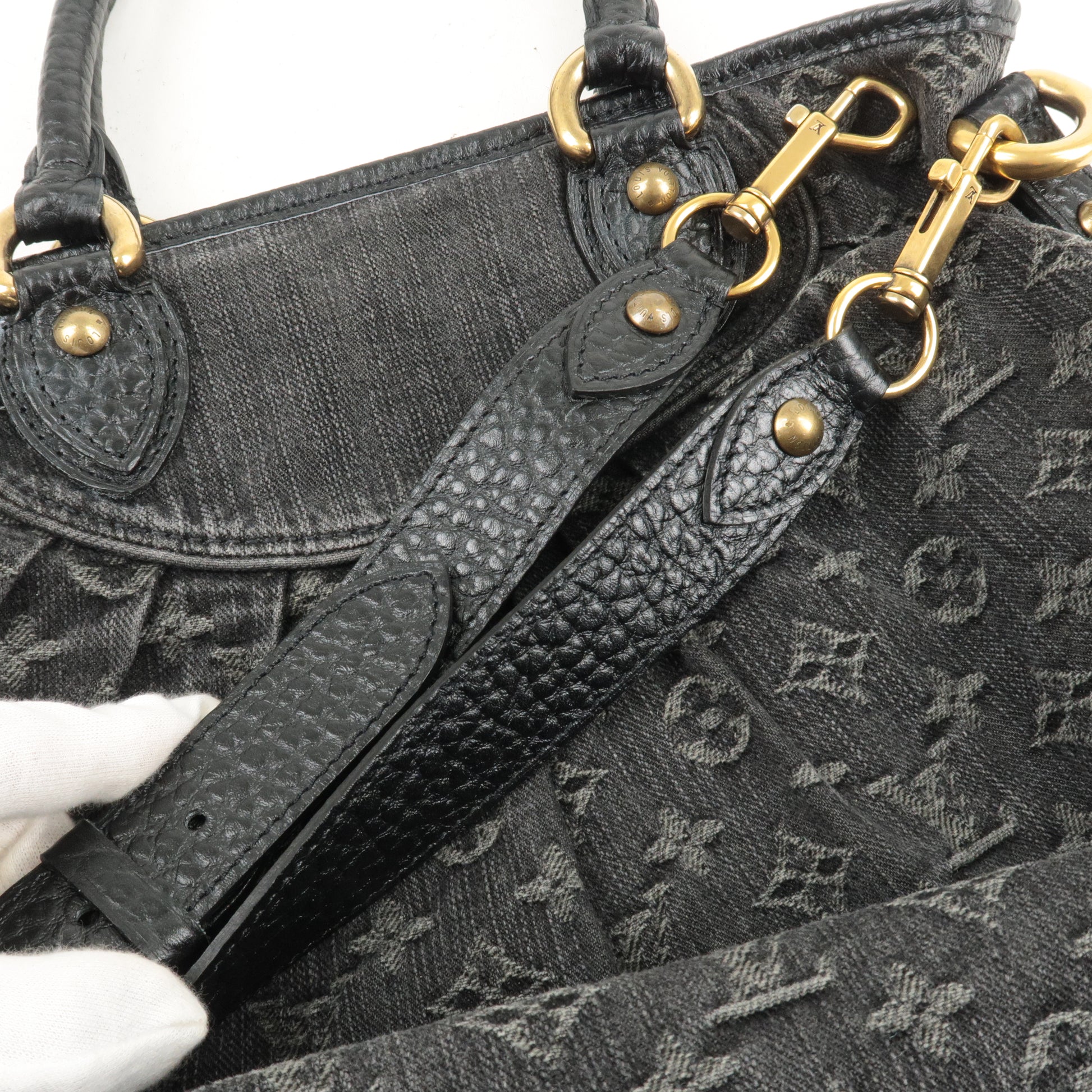Louis Vuitton, Bags, Louis Vuitton Monogram Denim Neo Cabby Mm Noir Black