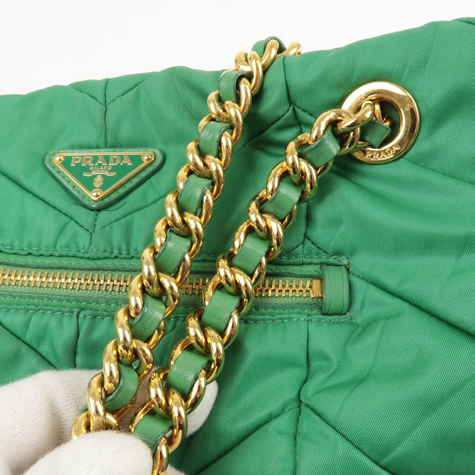 Prada milano green online bag