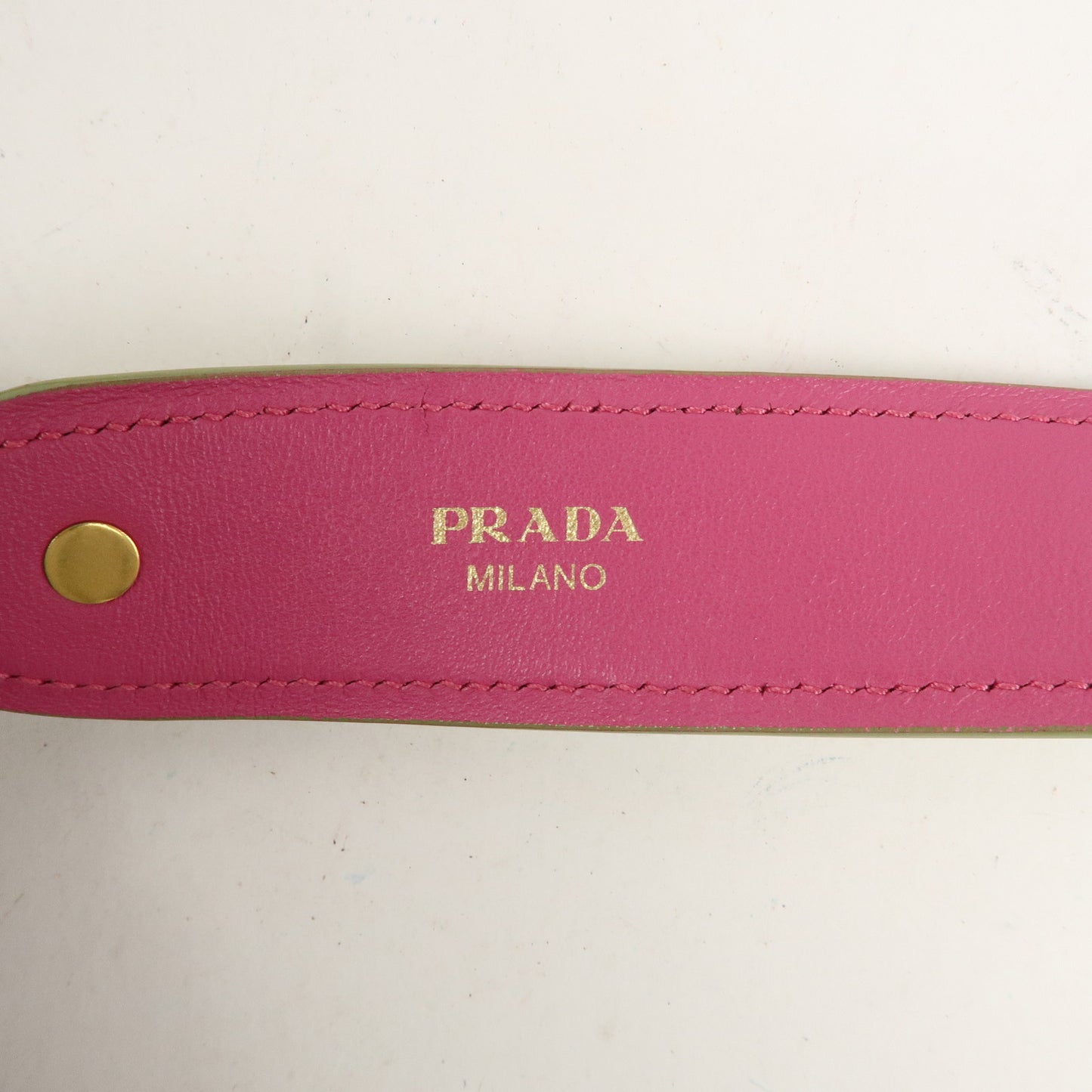 PRADA Logo Canapa Mini Canvas Leather 2Way Bag Green Pink 1BG439