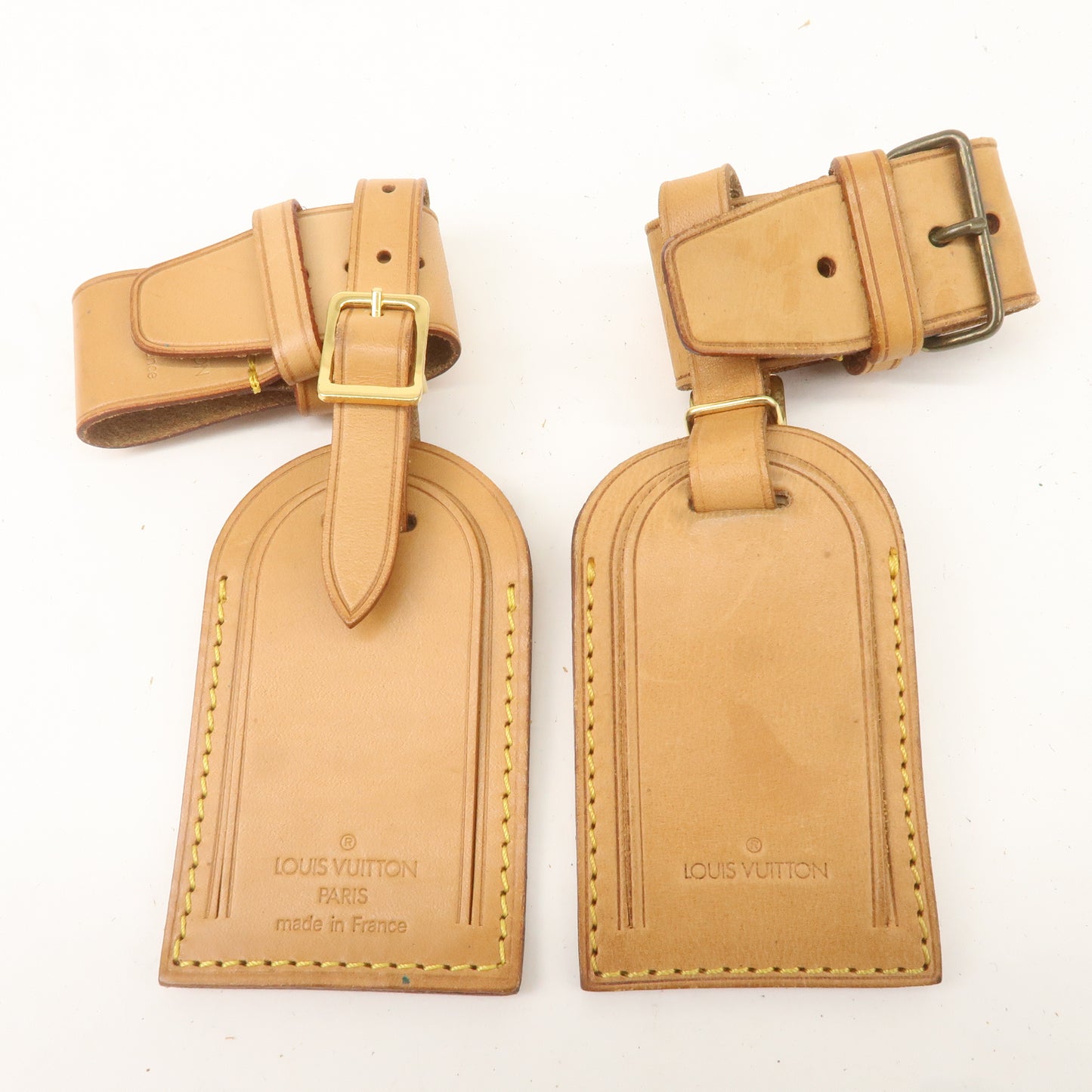 Louis Vuitton Set of 10 Name Tag & Poignet Leather Beige