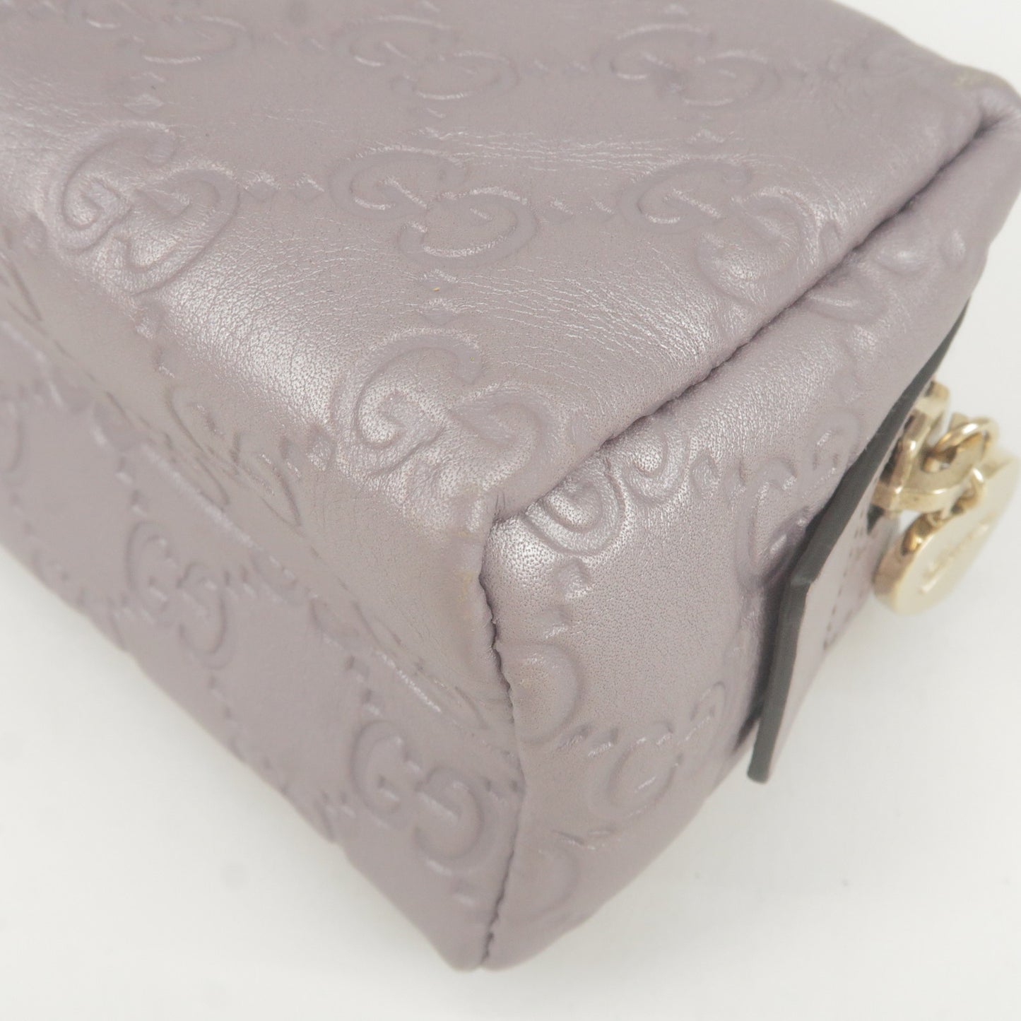 GUCCI Guccissima Leather Pouch Cosmetic Pouch Lavender 153228