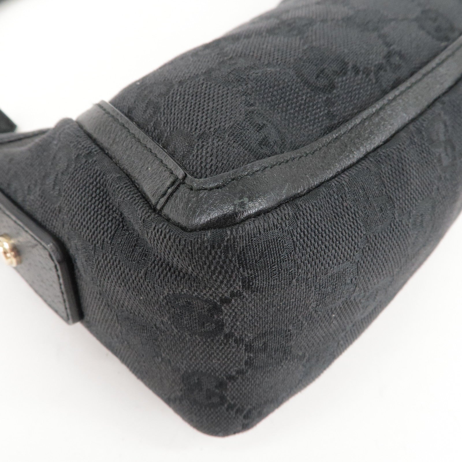 Preloved Gucci Black GG Leather Medium Abbey Hobo Tote Bag 130736002122 092723