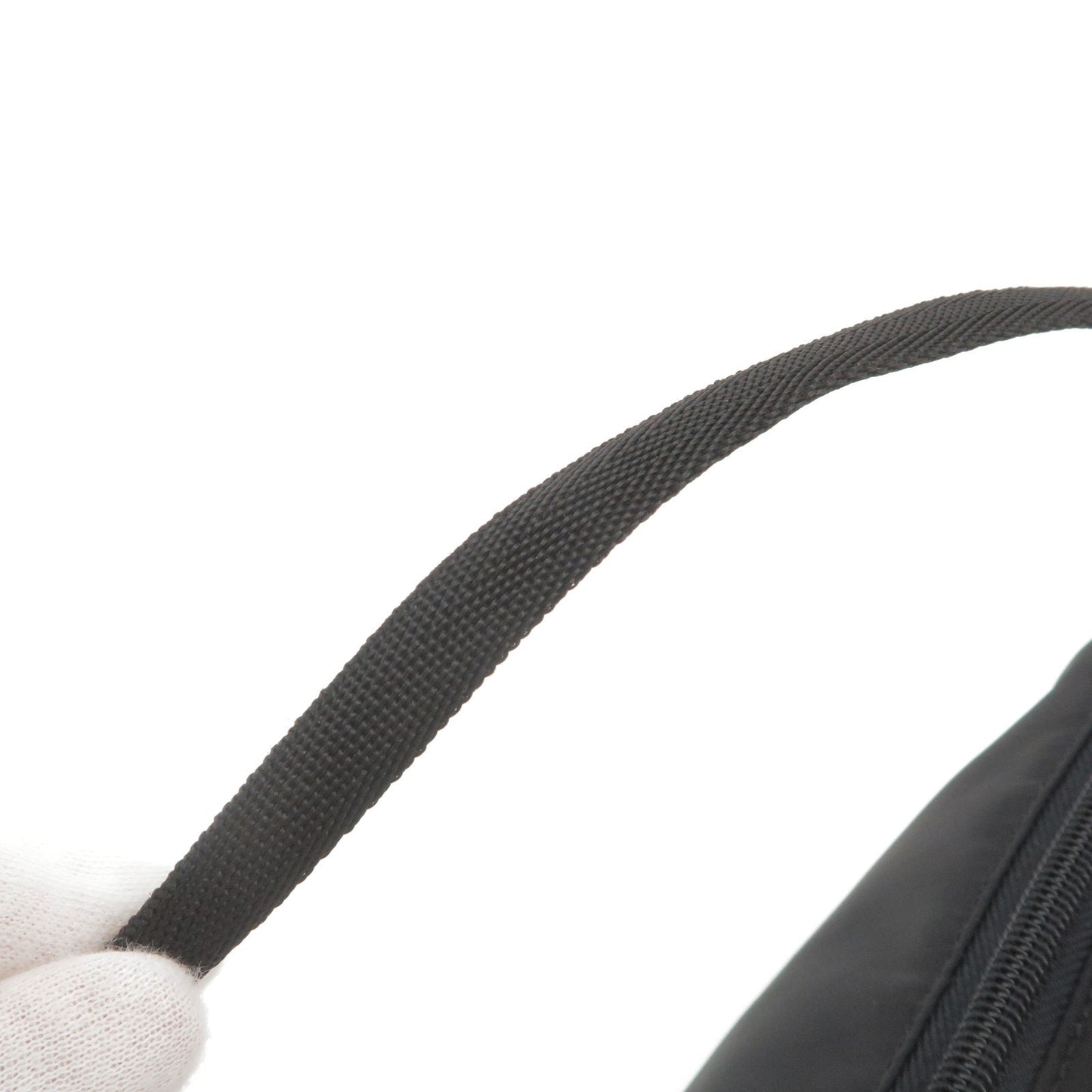 PRADA Logo Nylon Pouch Hand Bag NERO Black MV633