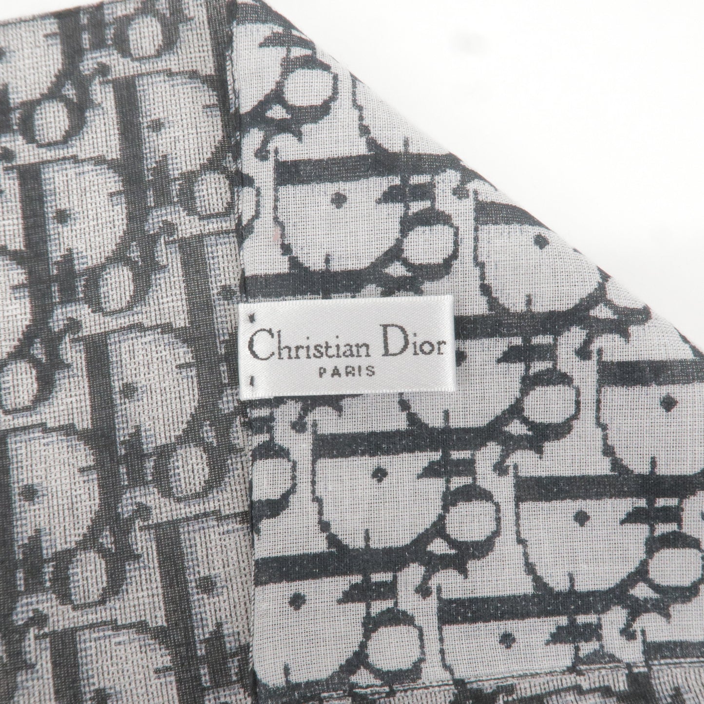 Christian Dior Trotter Print 100% Cotton Scarf Black White