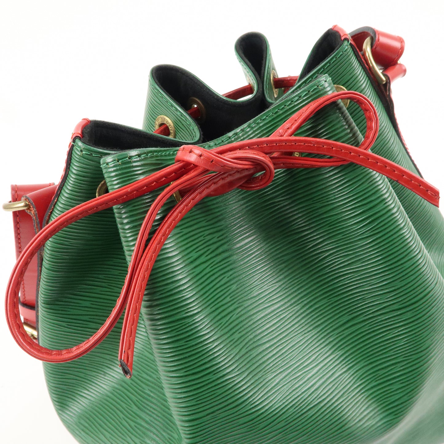 Louis Vuitton Epi Petit Noe Shoulder Bag Bi ColorGreen Red M44147