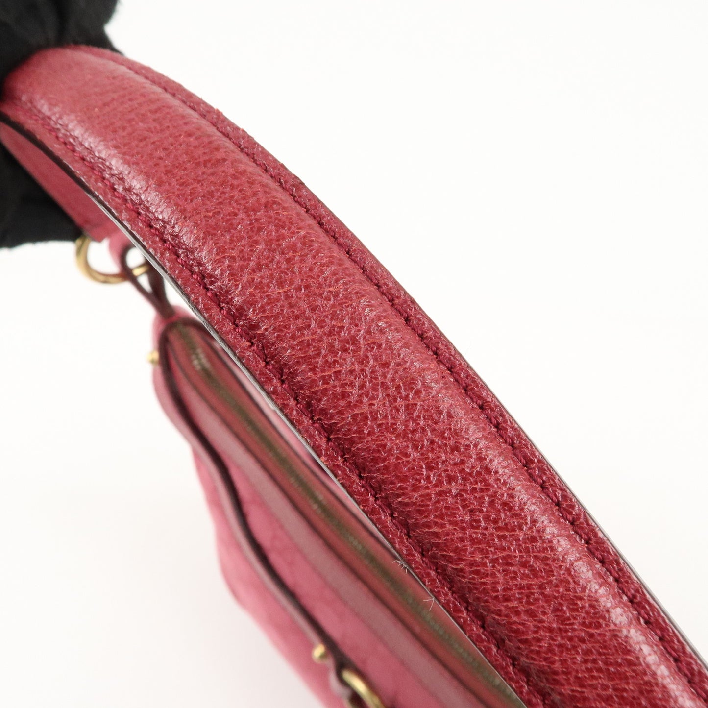 GUCCI Horsebit GG Canvas Leather Shoulder Bag Pink 114890