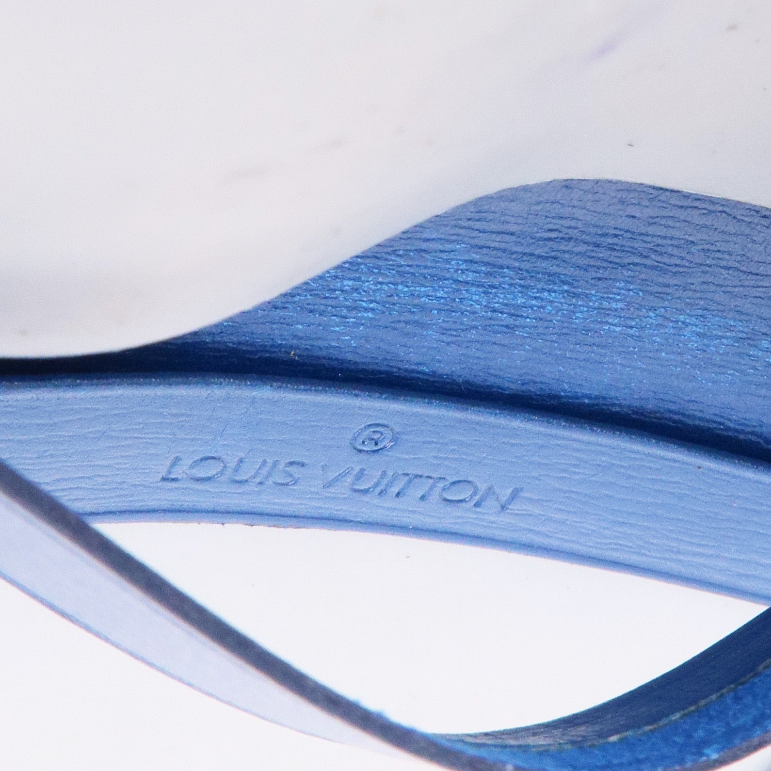 LOUIS VUITTON Used Damier Azur Etui Lunettes MM Glasses Case