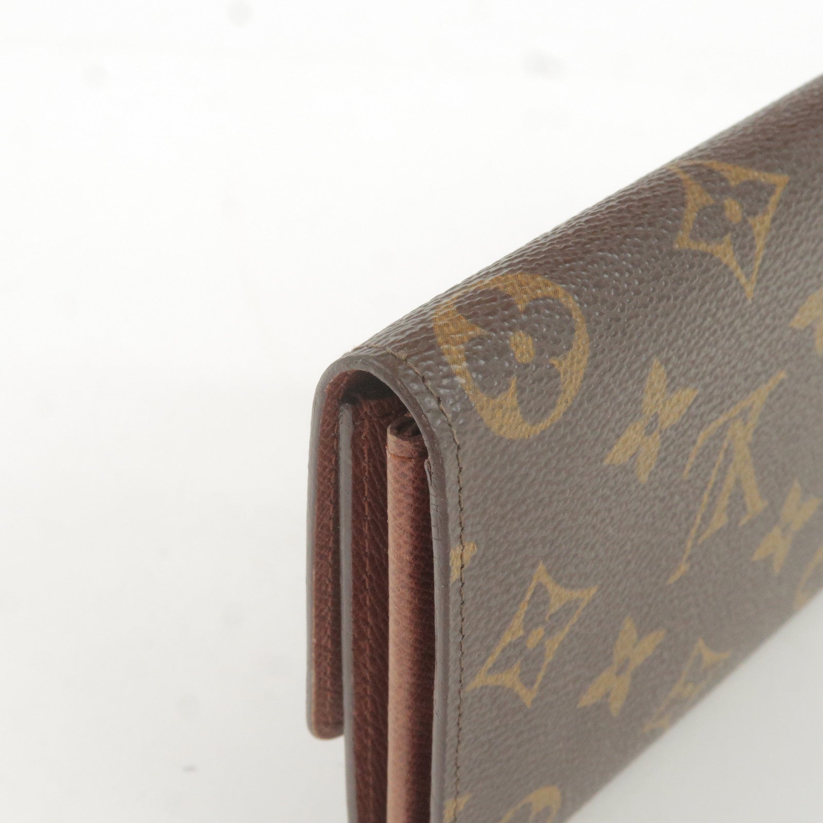 Louis Vuitton LV Long Wallet Portefeuille Pallas Browns Monogram Pre Owned