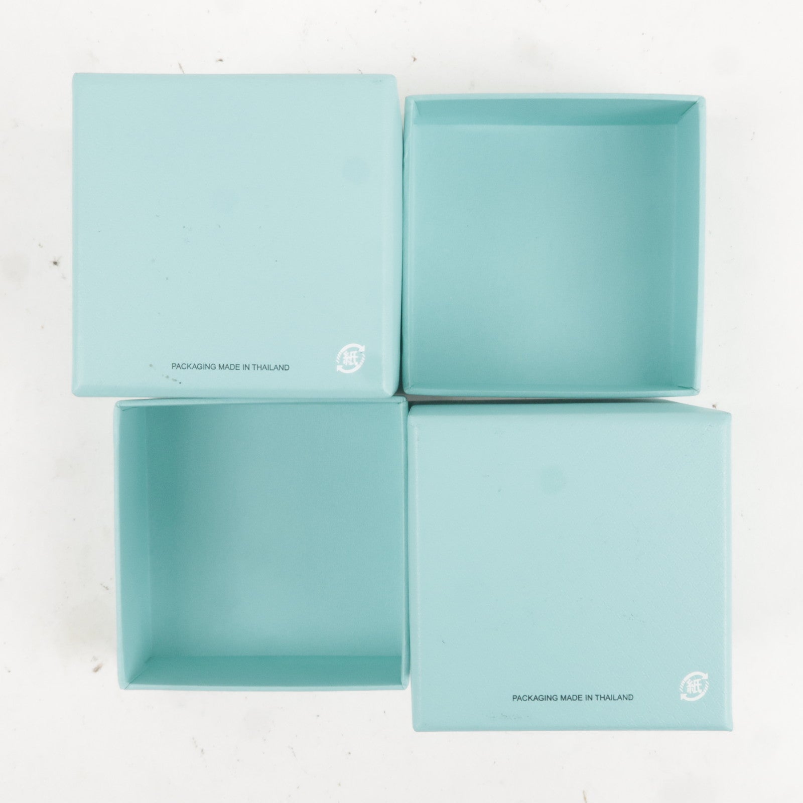 Tiffany&Co. Set of 4 Pair Ring Box Jewelry Box Tiffany Blue