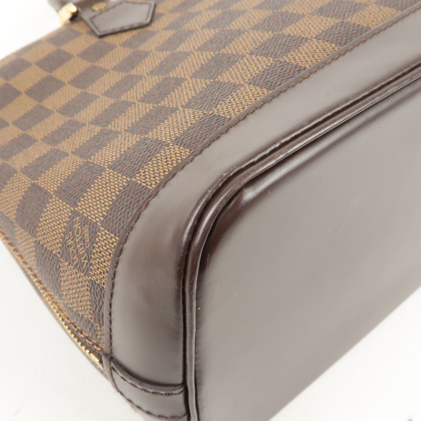 Authentic Louis Vuitton Hand Bag N51131 Alma Ebene Brown Damier