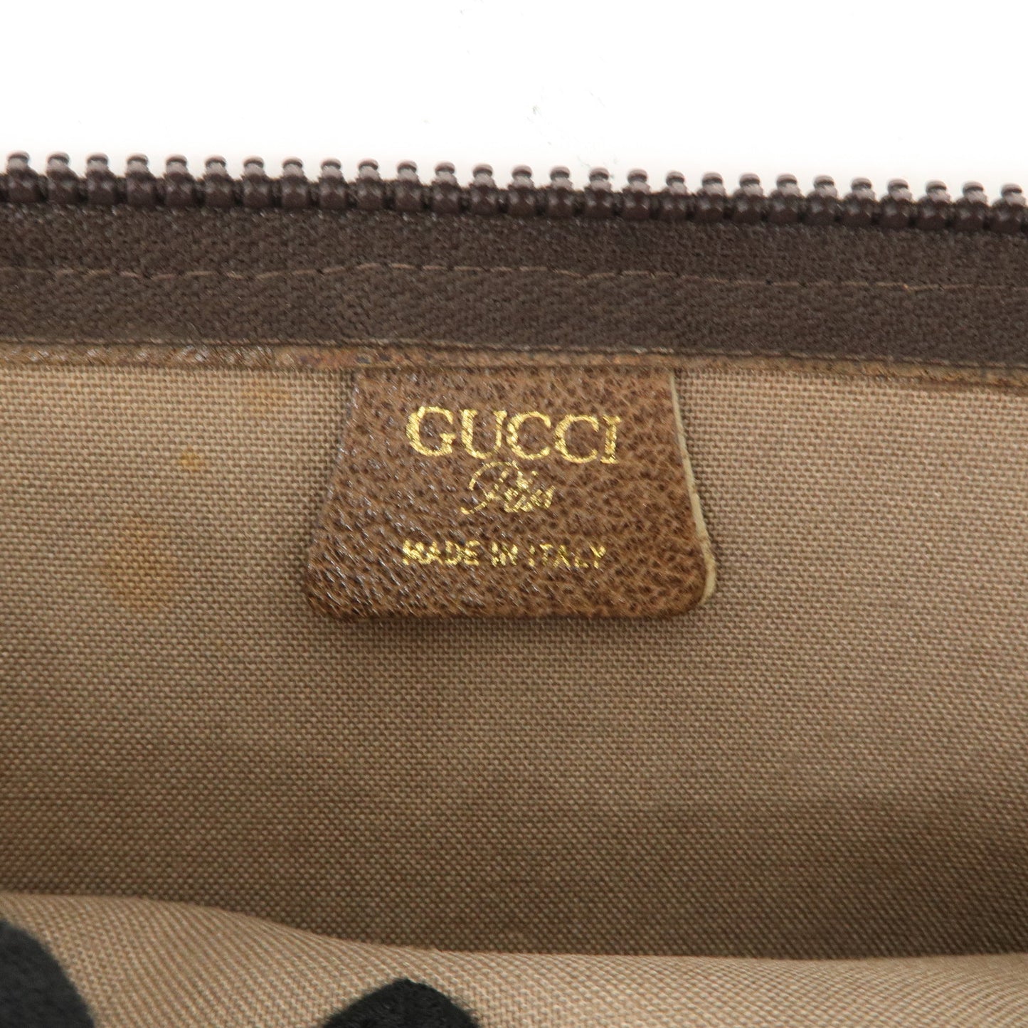 GUCCI Set of 3 Old Gucci Leather Second Bag Pouch Beige Brown