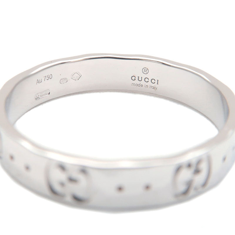 GUCCI ICON Ring K18 750WG White Gold #22 US10 HK22 EU62