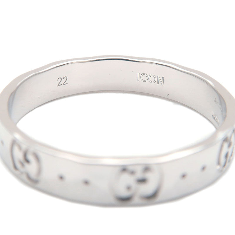 GUCCI ICON Ring K18 750WG White Gold #22 US10 HK22 EU62