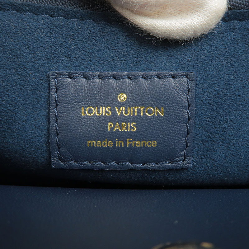 Louis Vuitton Blue Marine Calfskin Leather Monogram Double V